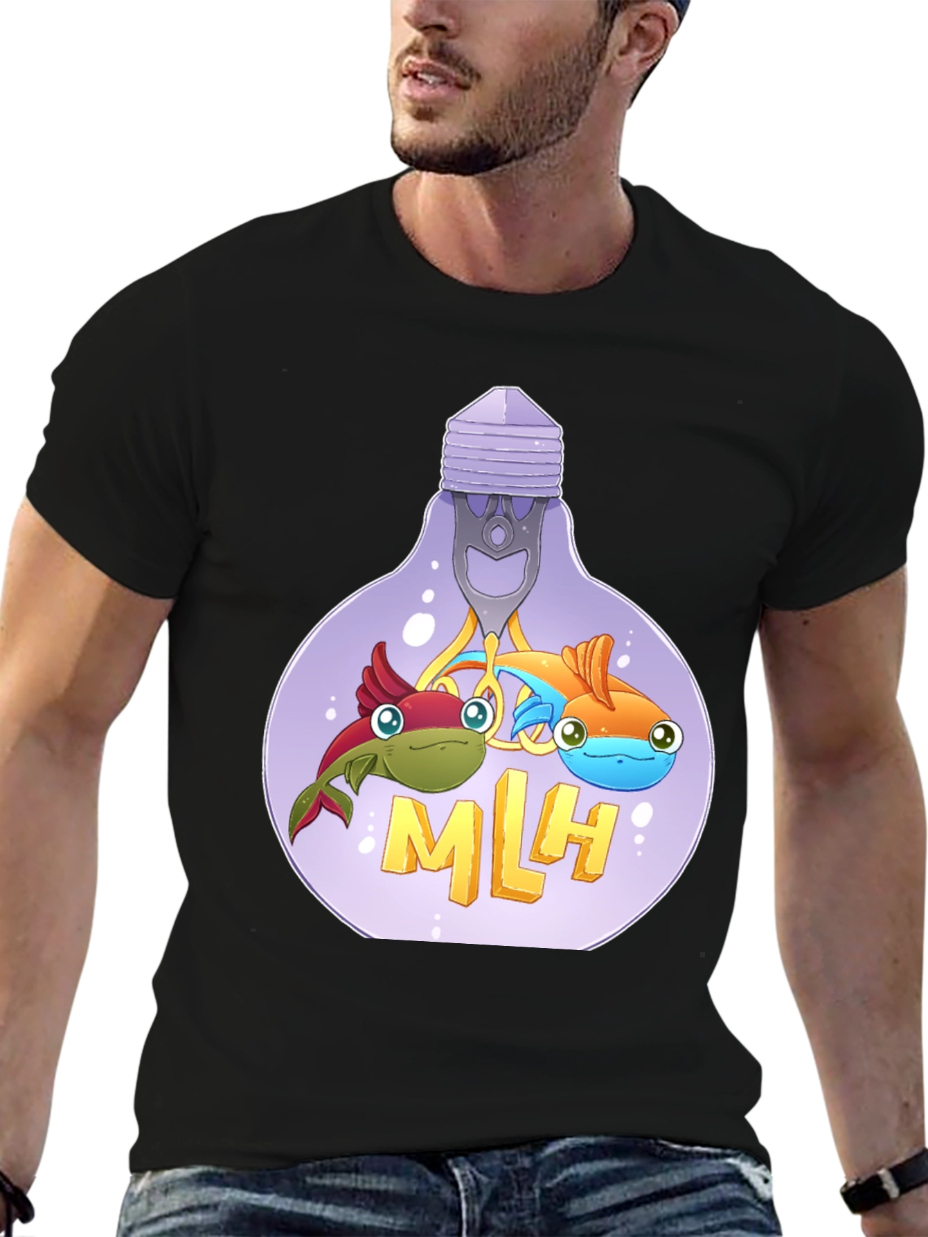 MLH Lightbulb Fish Graphic T-Shirt