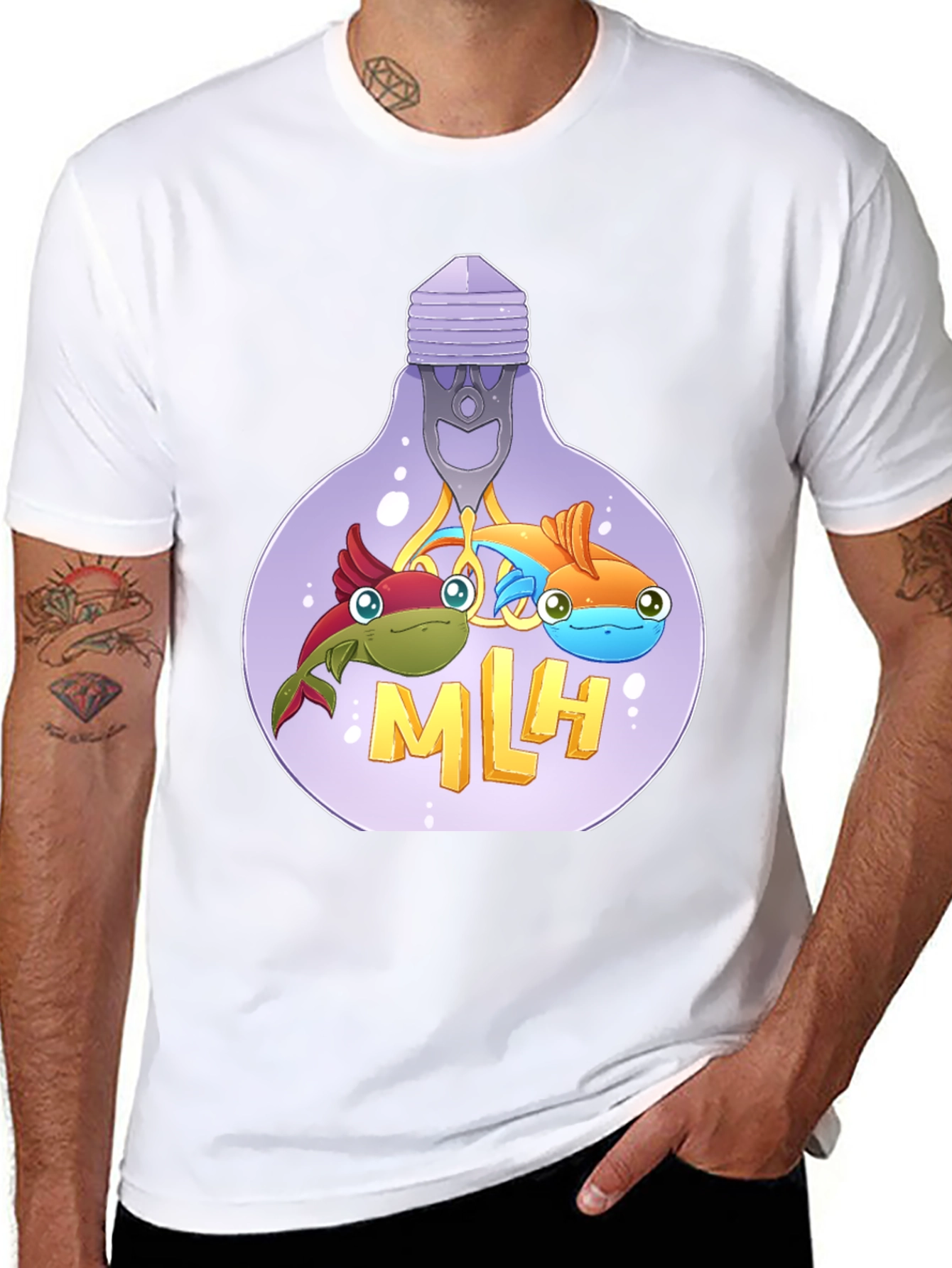 MLH Lightbulb Fish Graphic T-Shirt