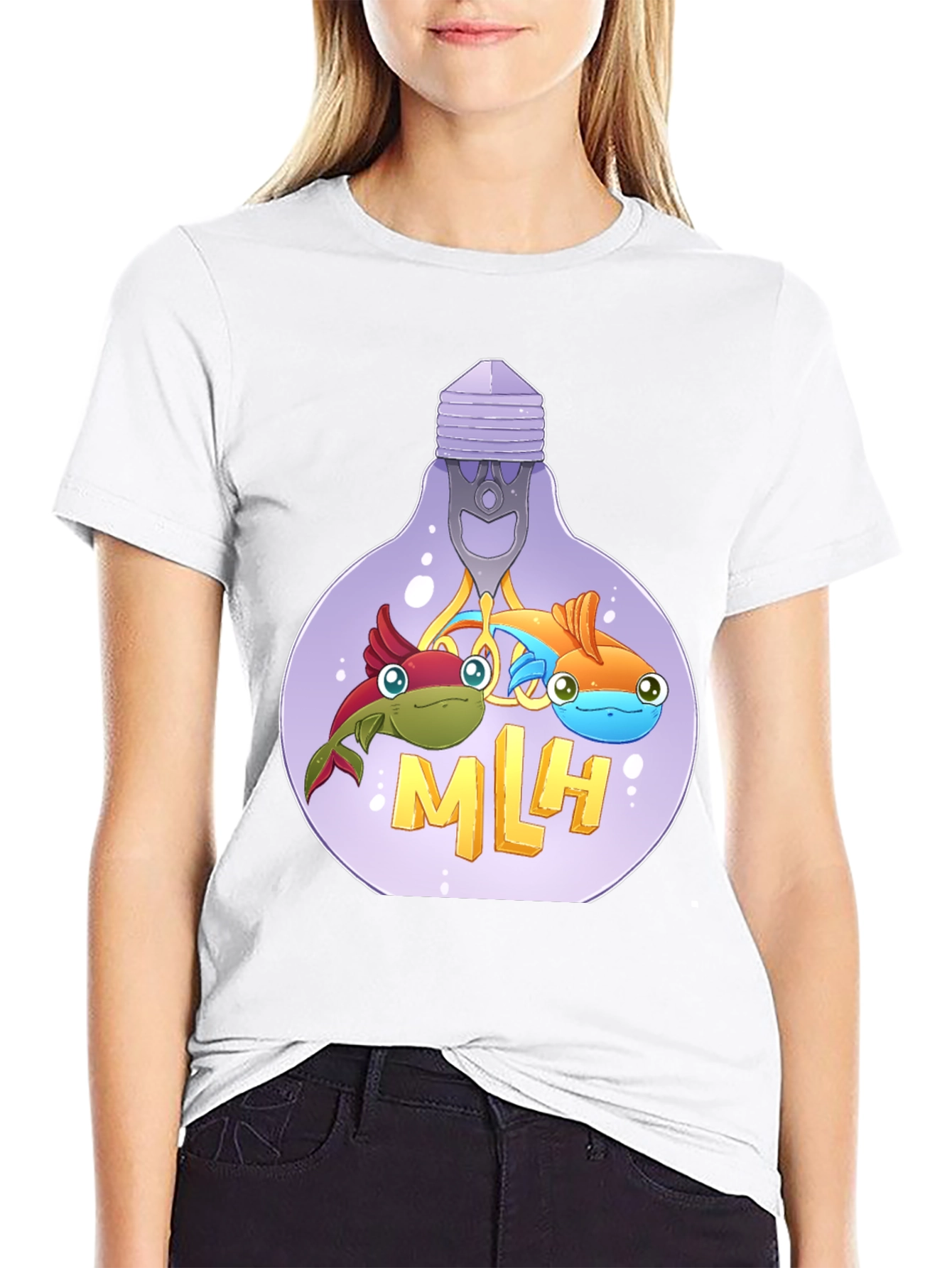 MLH Lightbulb Fish Graphic T-Shirt