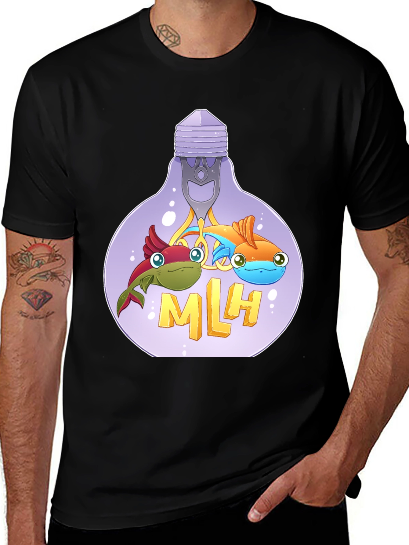 MLH Lightbulb Fish Graphic T-Shirt