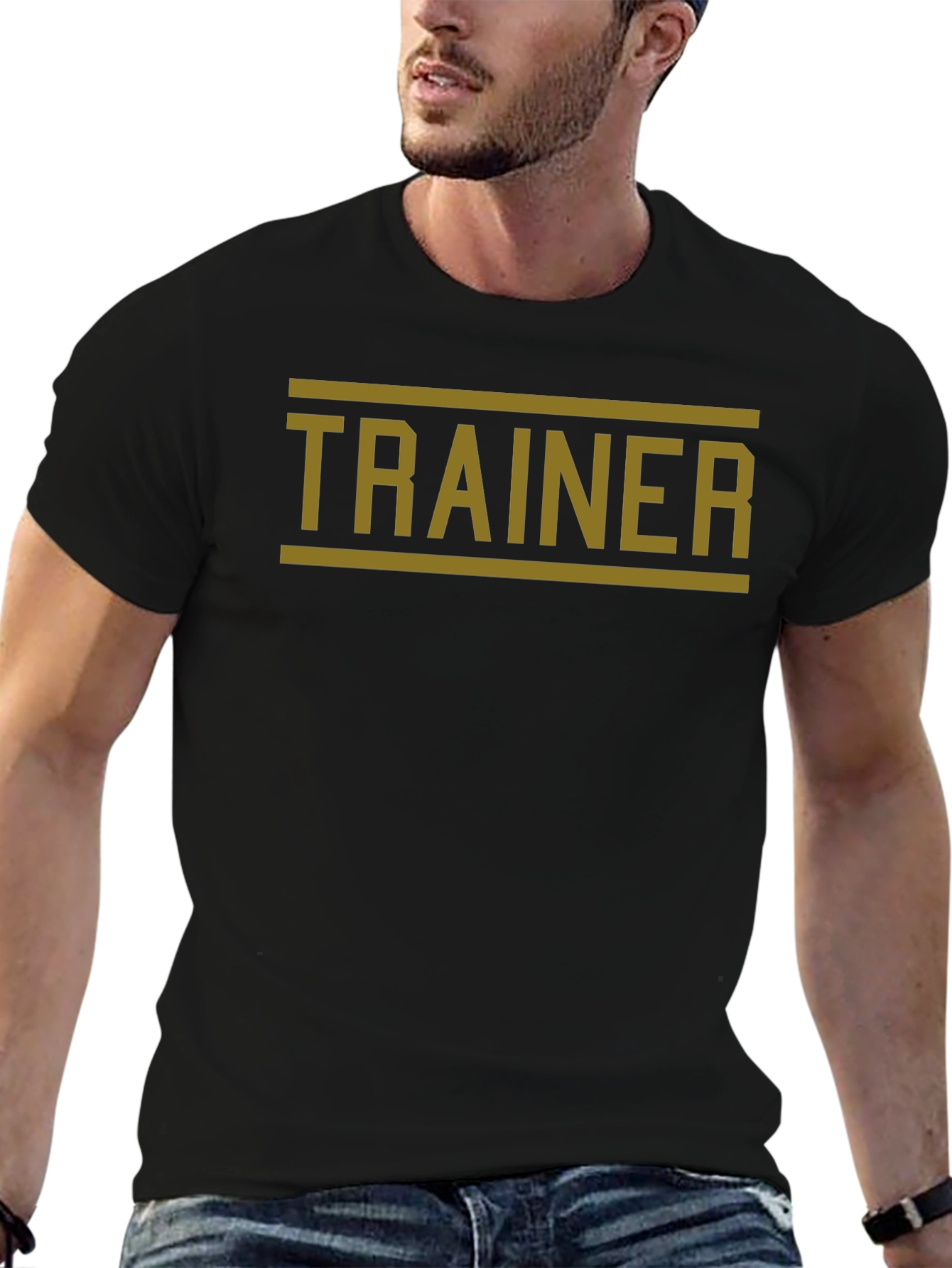Trainer Graphic Tee - Black Cotton Blend Shirt