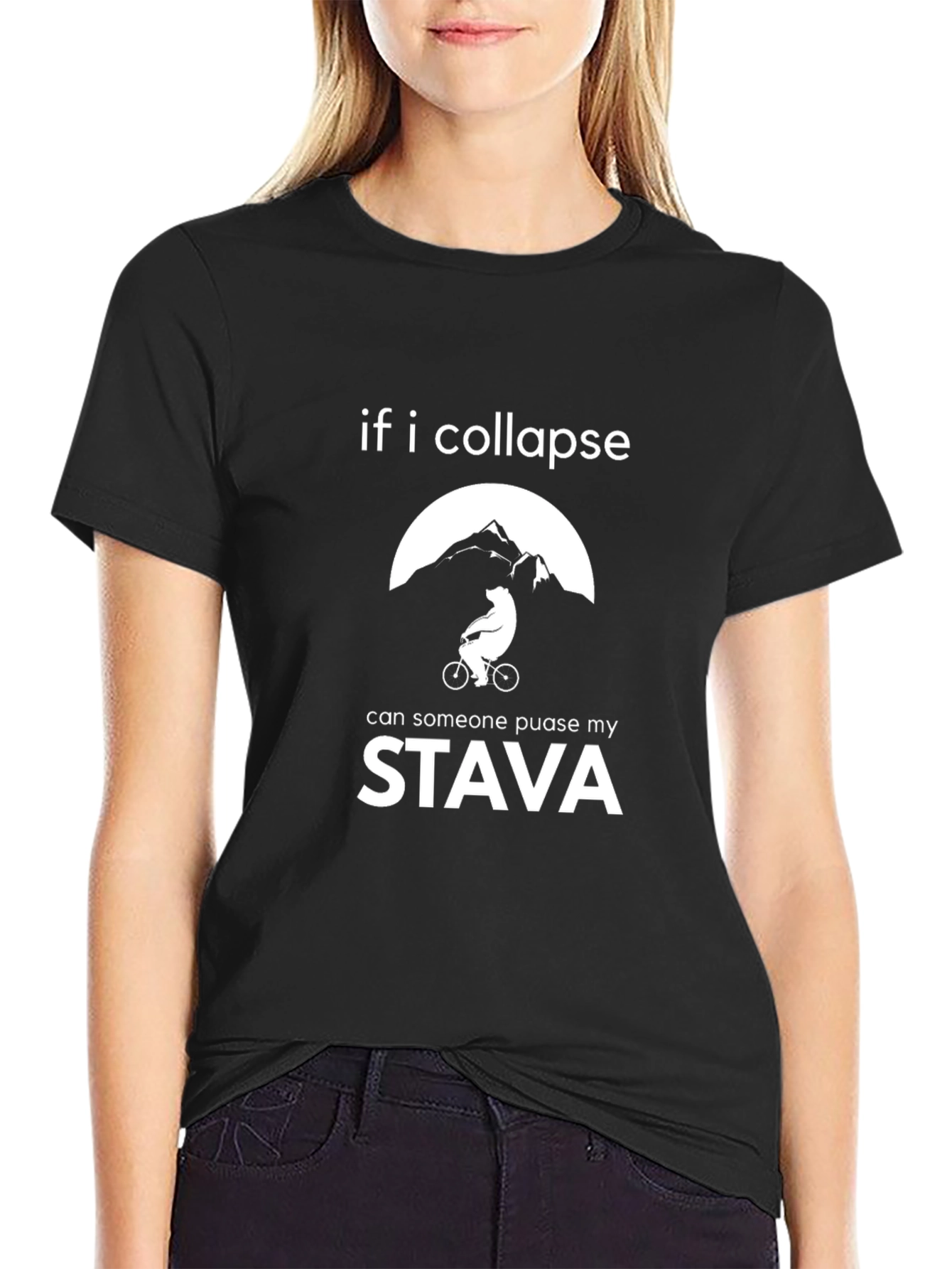 Funny Cycling T-Shirt - If I Collapse Strava