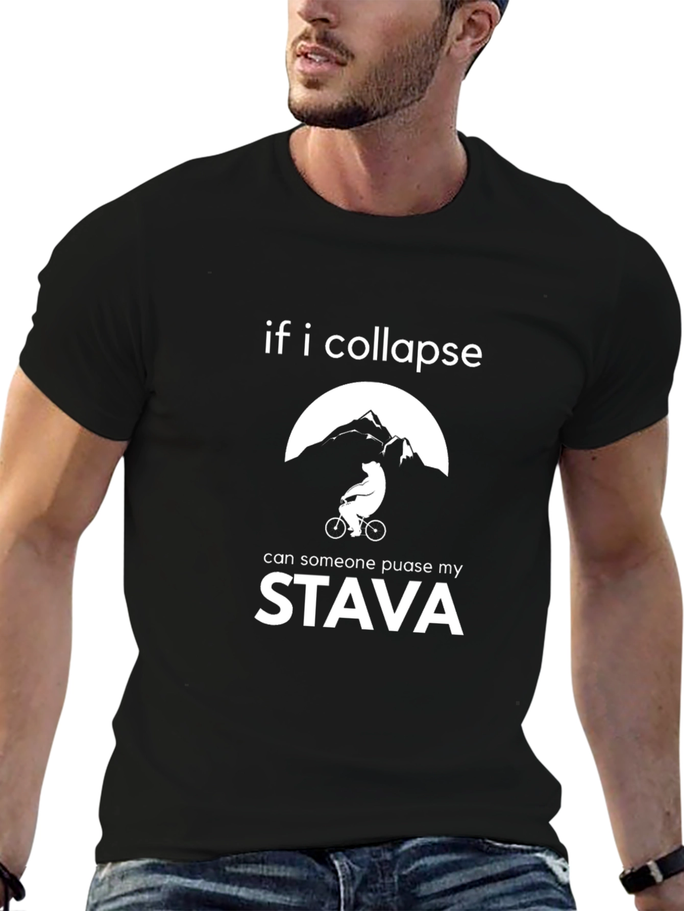 Funny Cycling T-Shirt - If I Collapse Strava