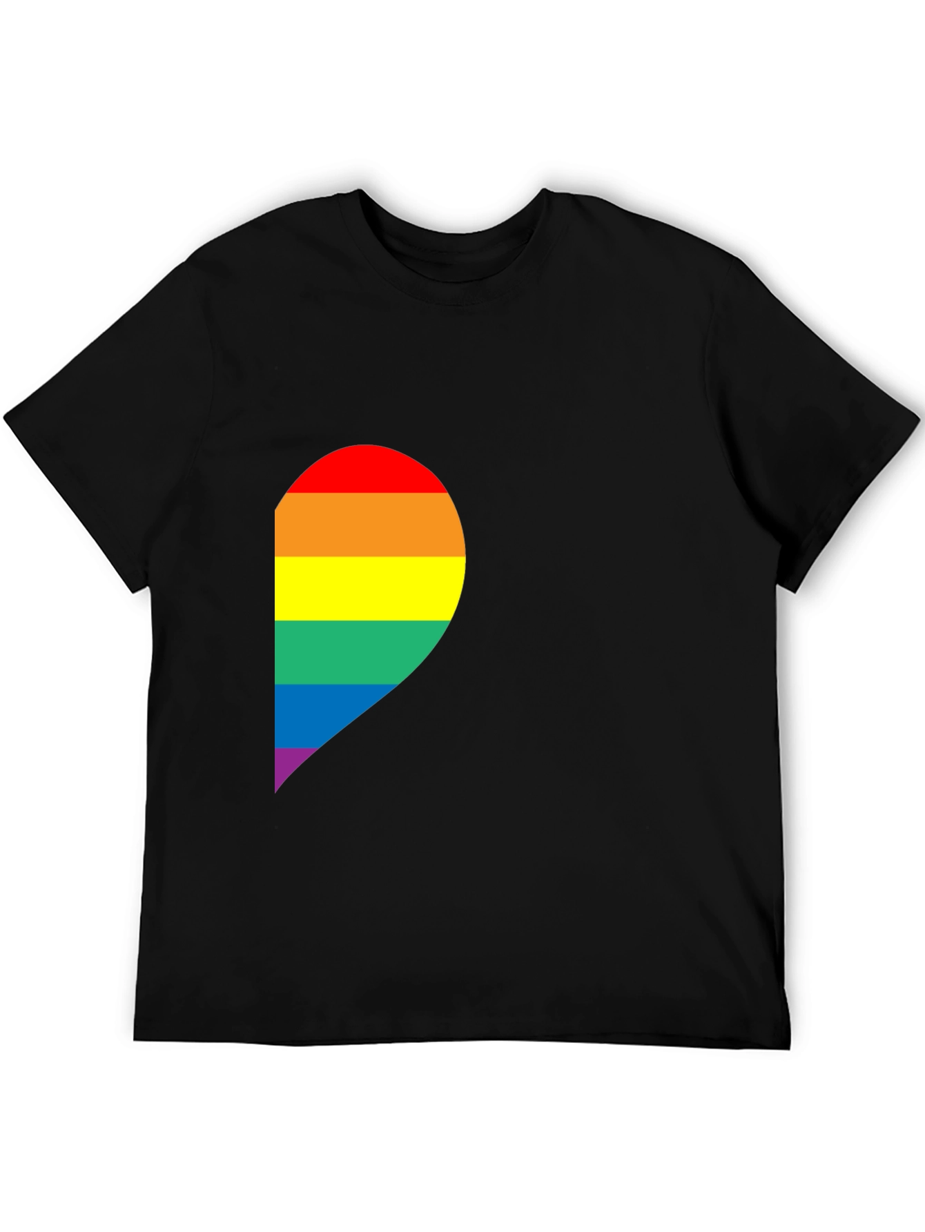 Rainbow Heart Graphic Tee - Pride Month Apparel