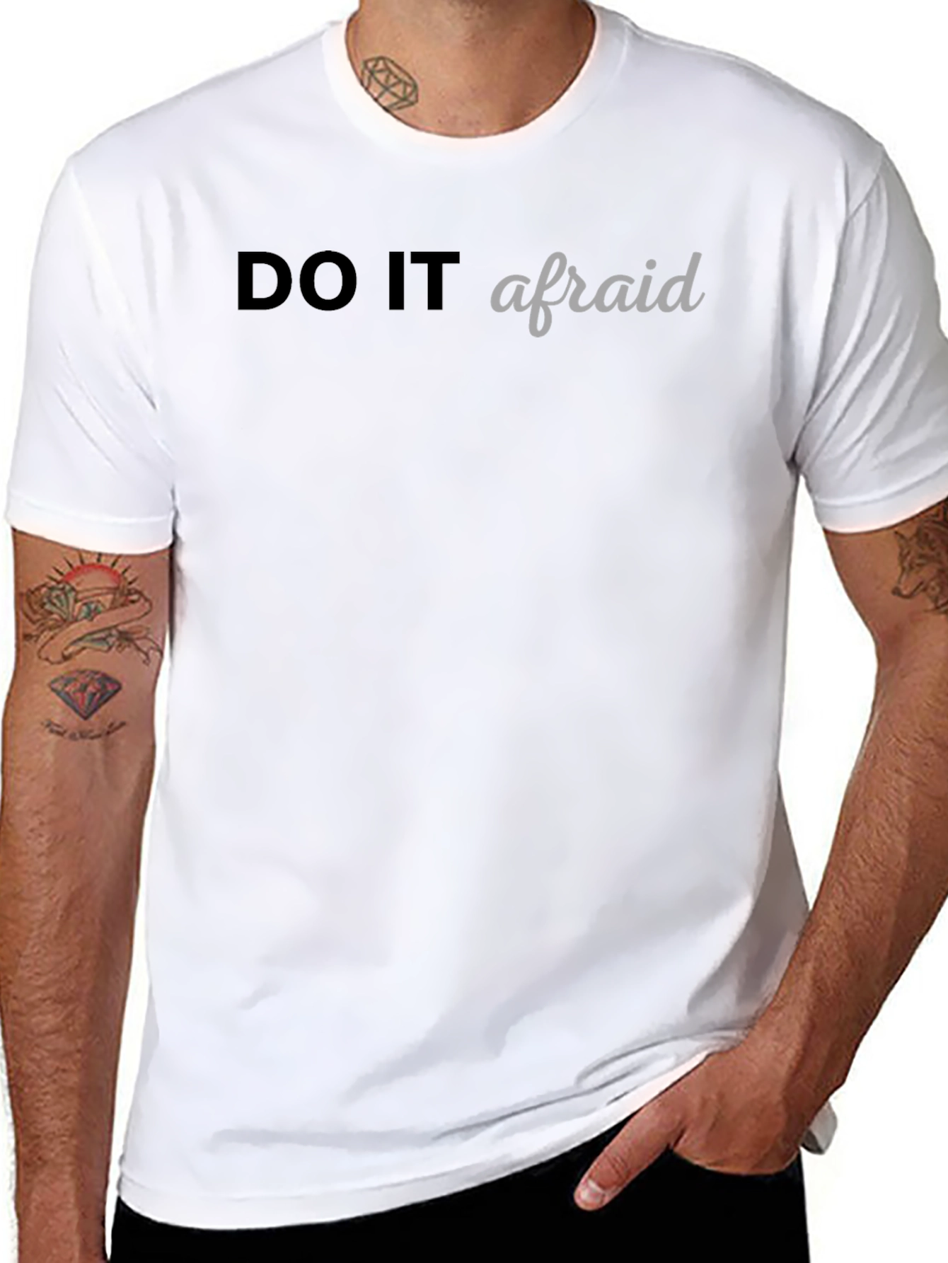 Do It Afraid Graphic Tee - Black Casual T-Shirt