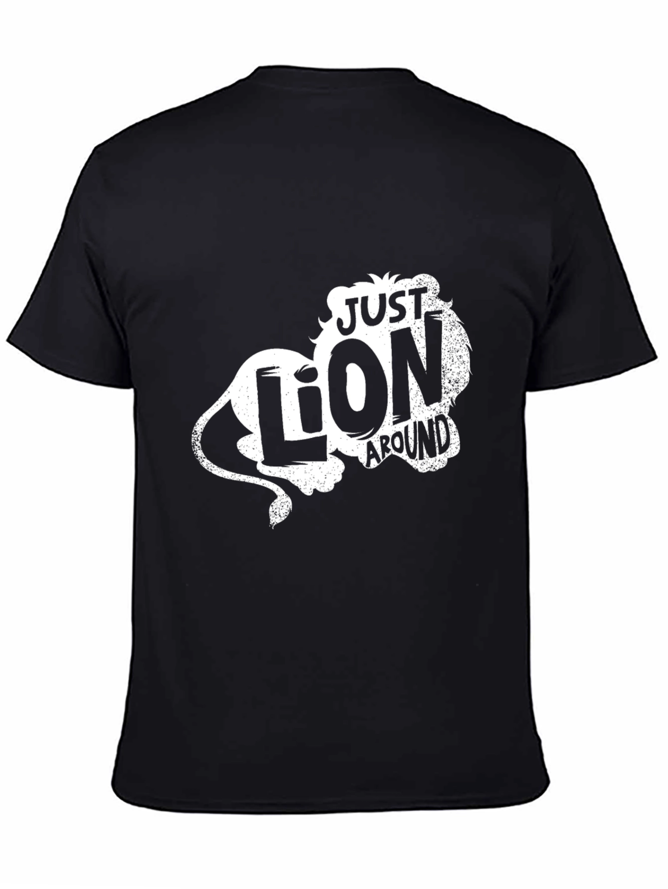 Just Lion Around Mens Black Graphic Tee