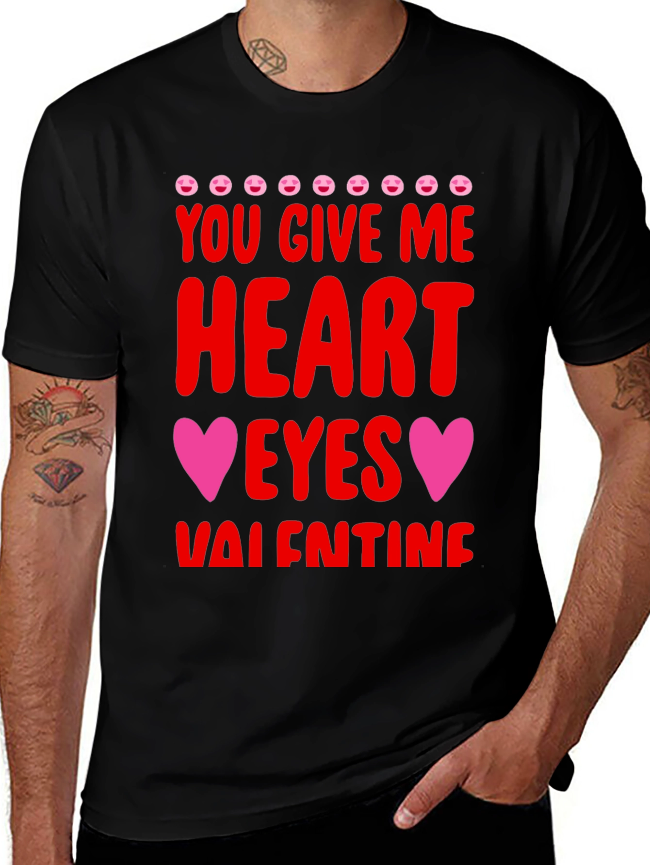 Heart Eyes Valentines Day Graphic Tee