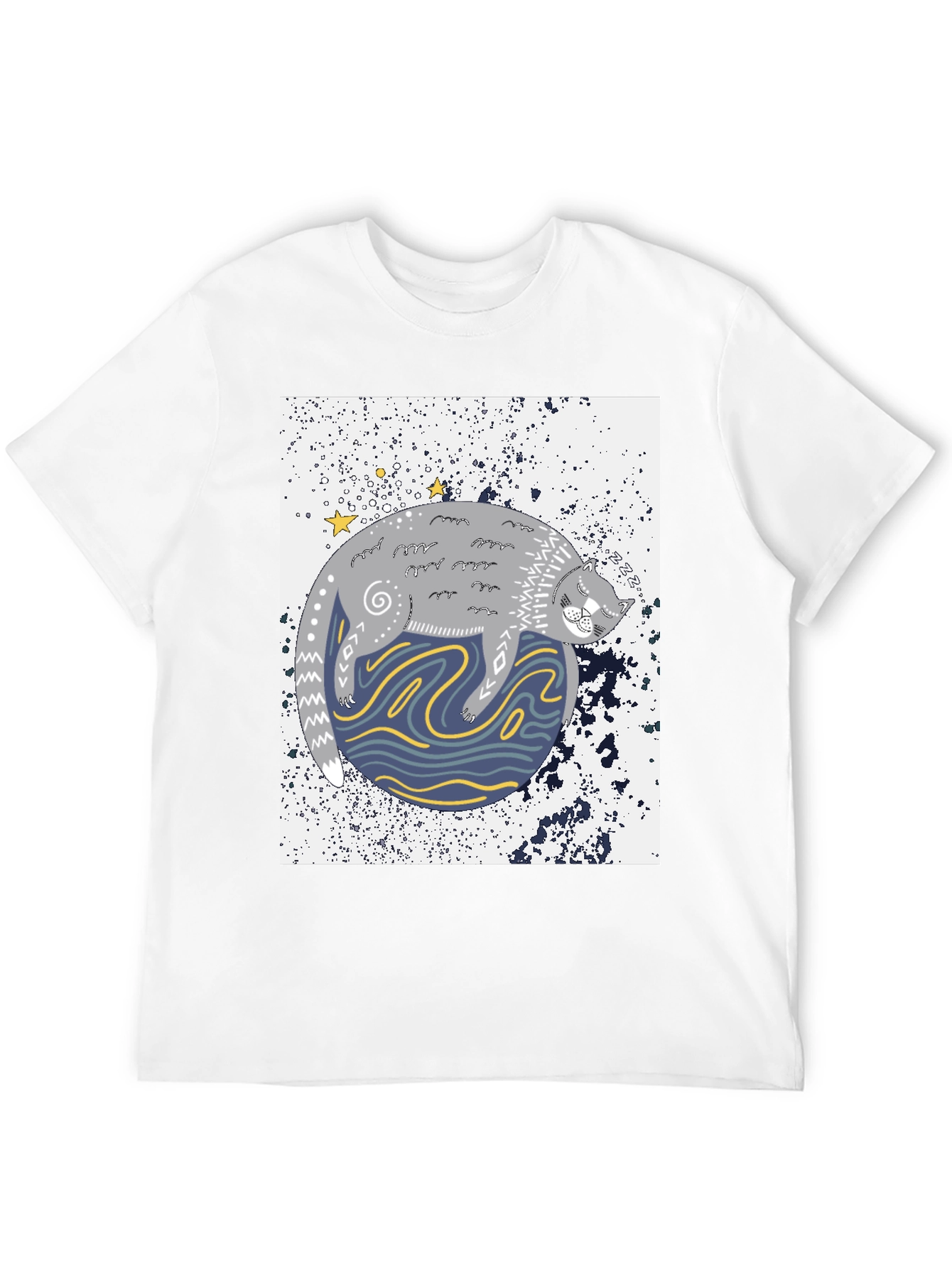 Cosmic Cat Black Graphic Tee