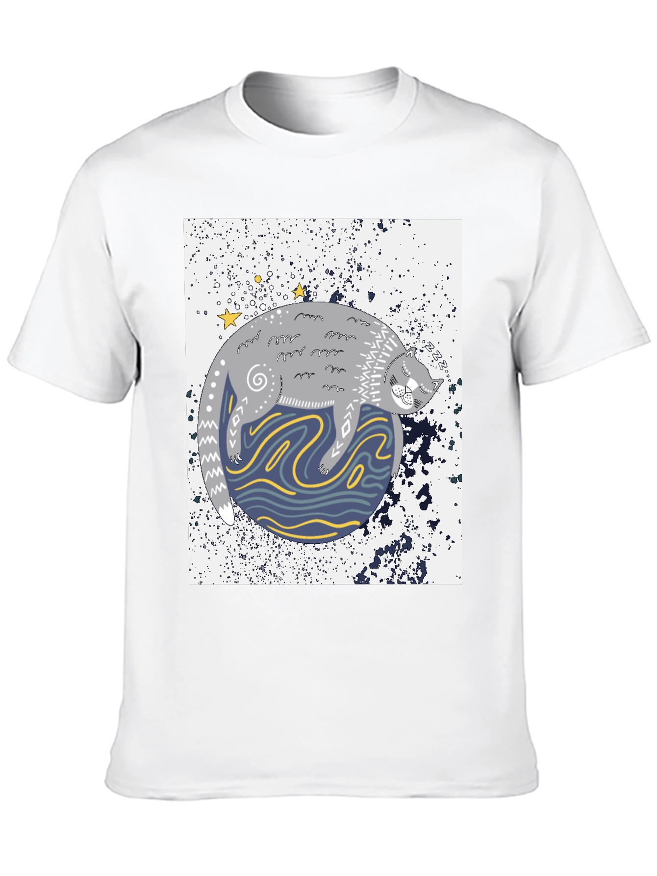 Cosmic Cat Black Graphic Tee