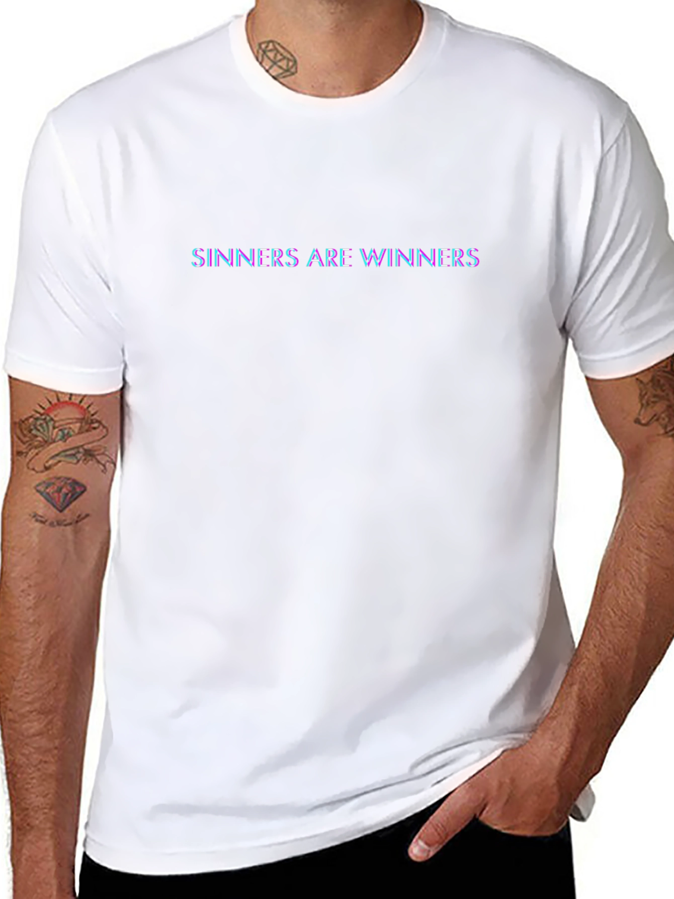 Sinners Are Winners Black Graphic Tee