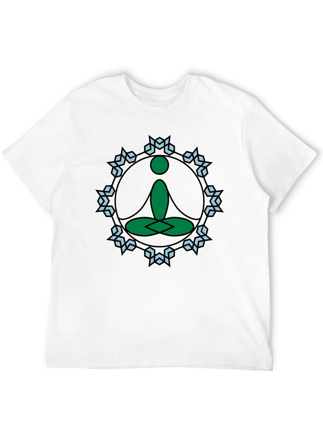 Meditate Tee: Green Lotus Position Graphic