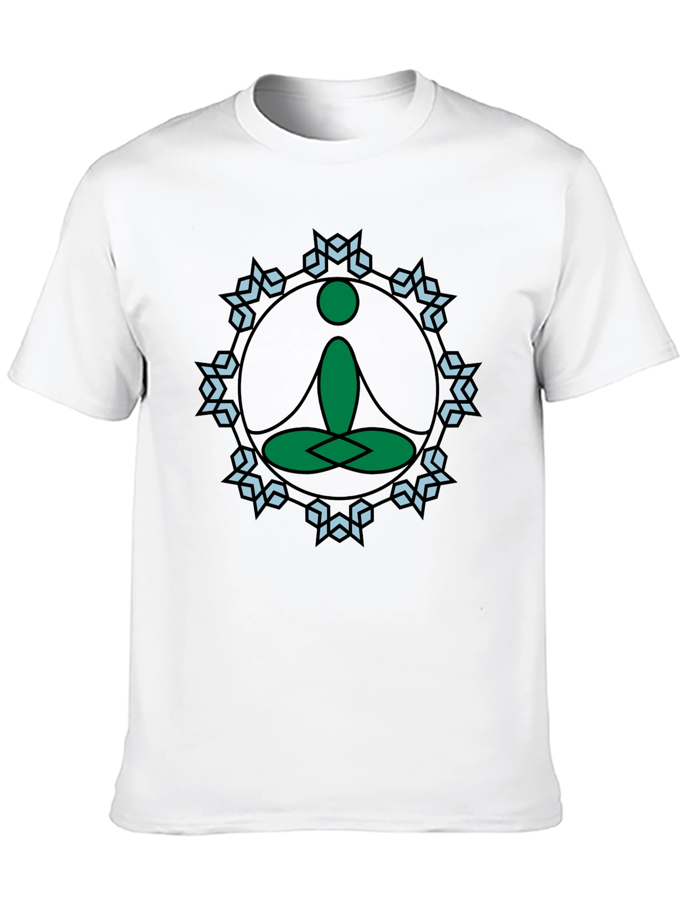 Meditate Tee: Green Lotus Position Graphic