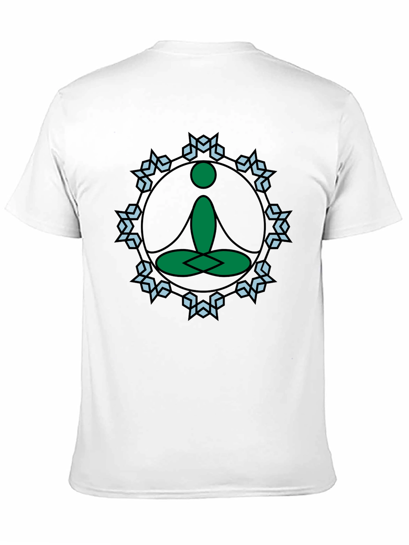 Meditate Tee: Green Lotus Position Graphic