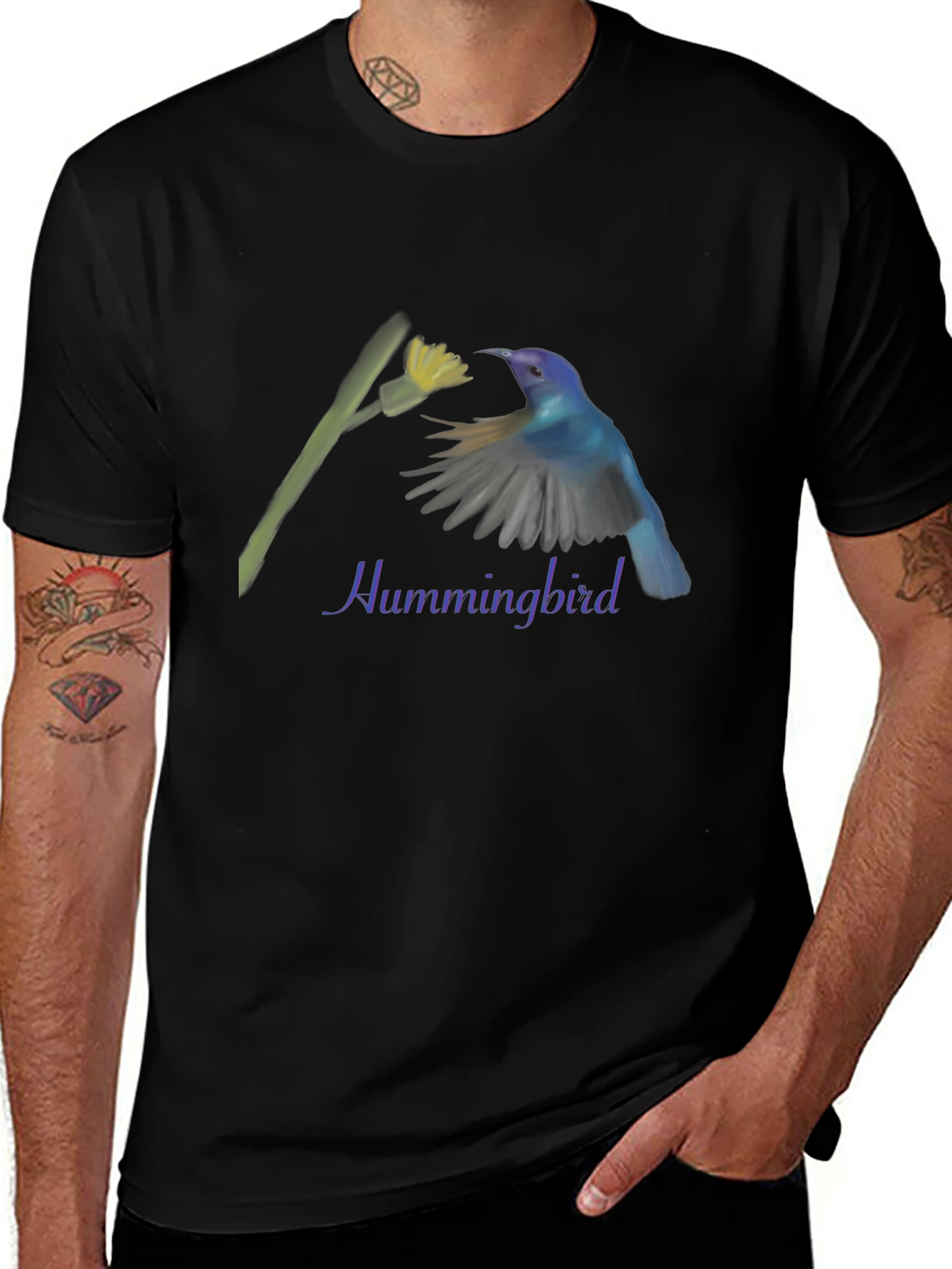 Hummingbird Graphic T-Shirt - Unique Bird Design
