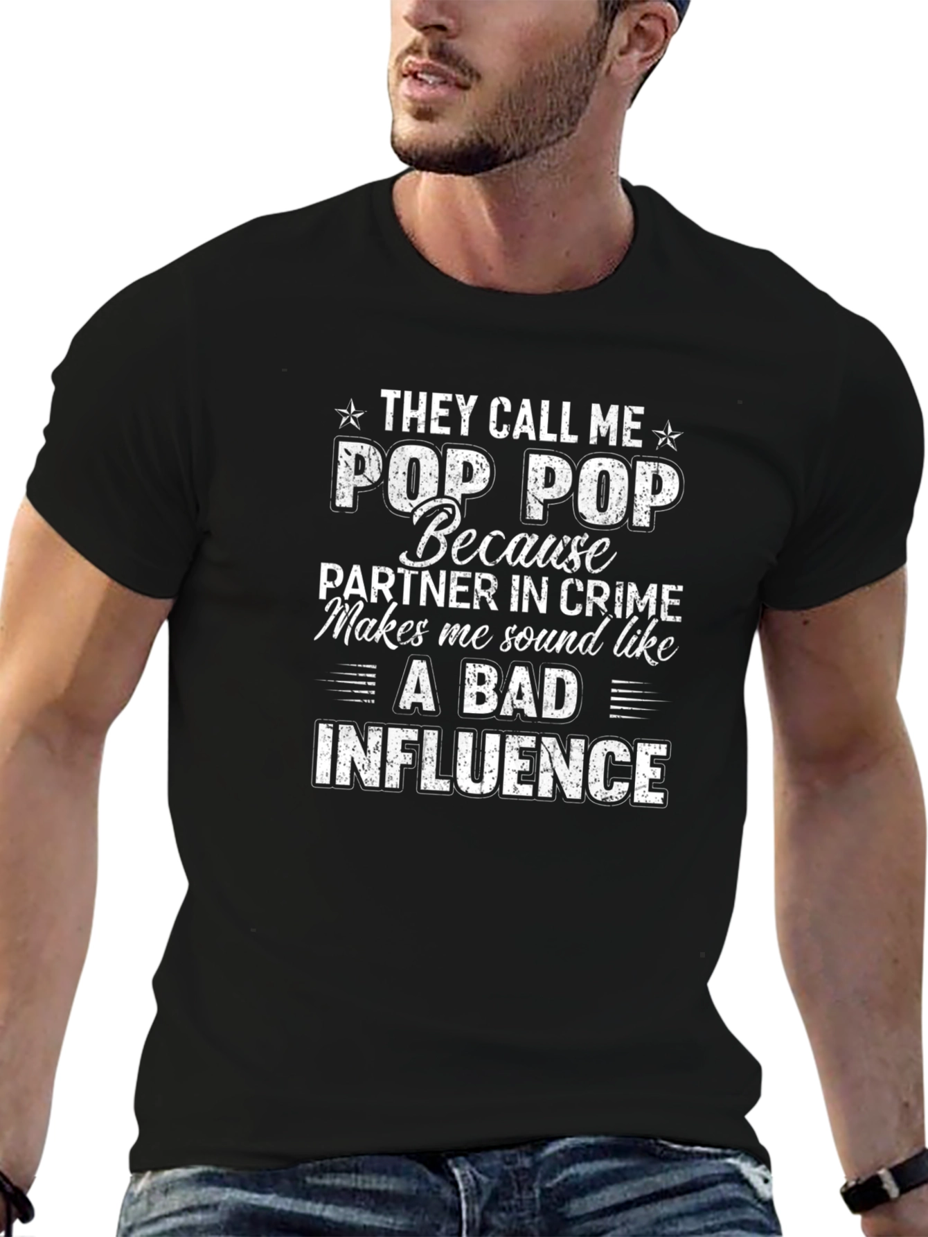 Pop Pop Bad Influence Graphic Tee