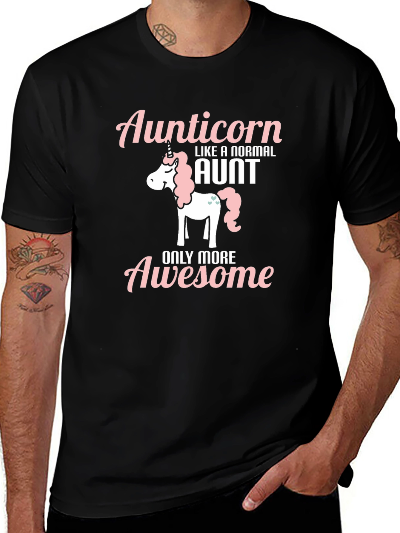 Aunticorn Awesome Aunt Graphic T-Shirt