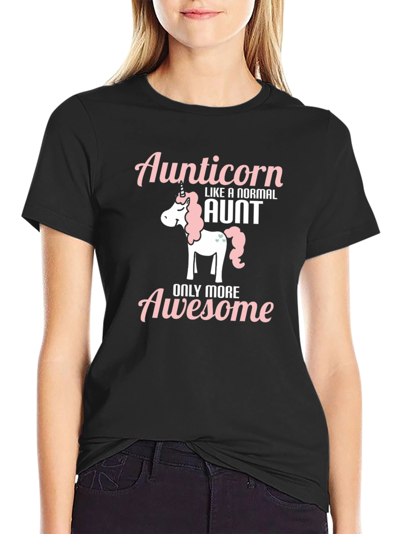 Aunticorn Awesome Aunt Graphic T-Shirt