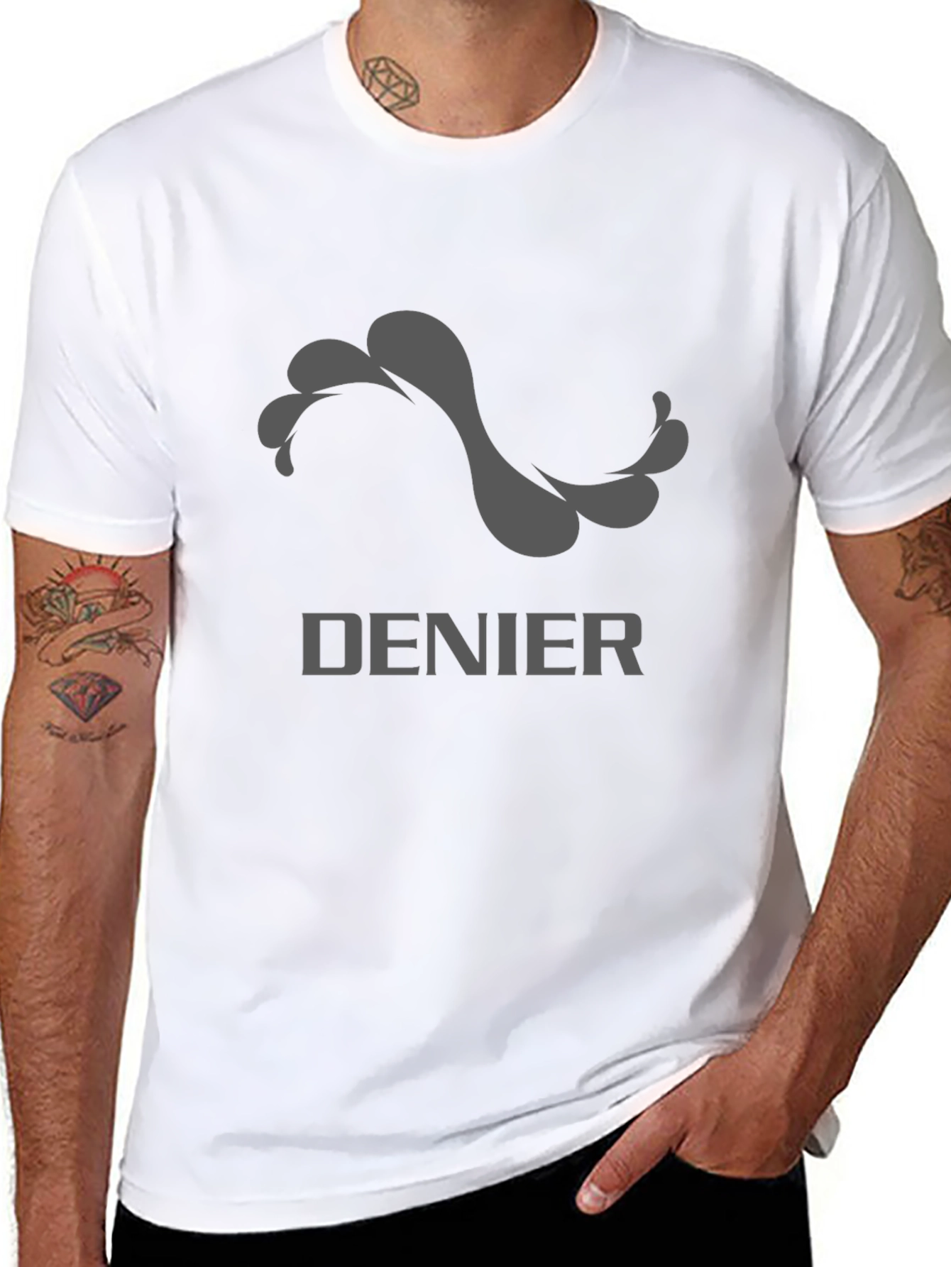 Denier Graphic Tee - Stylish Mens Black T-Shirt