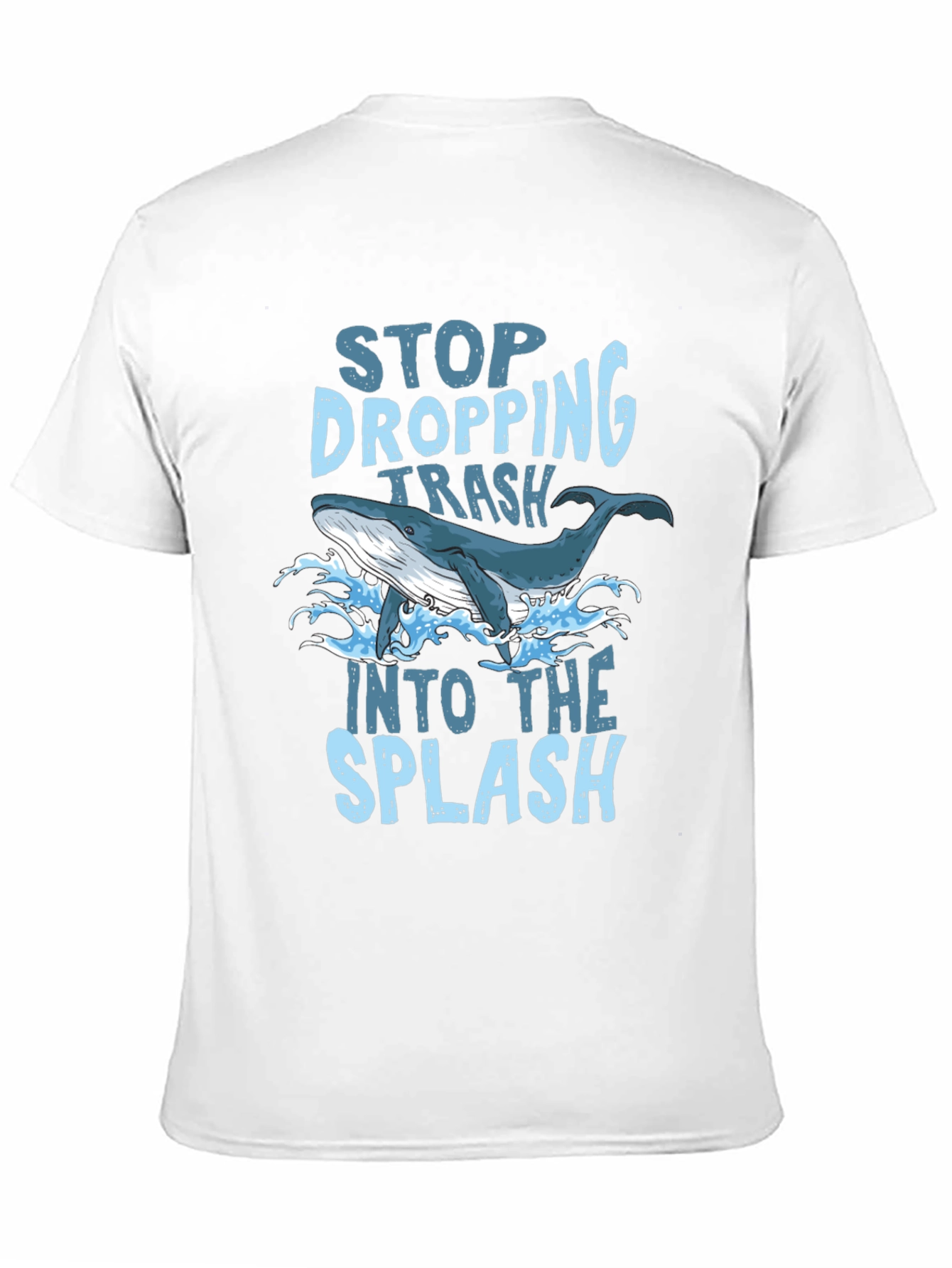 Stop Dropping Trash Whale Graphic T-Shirt