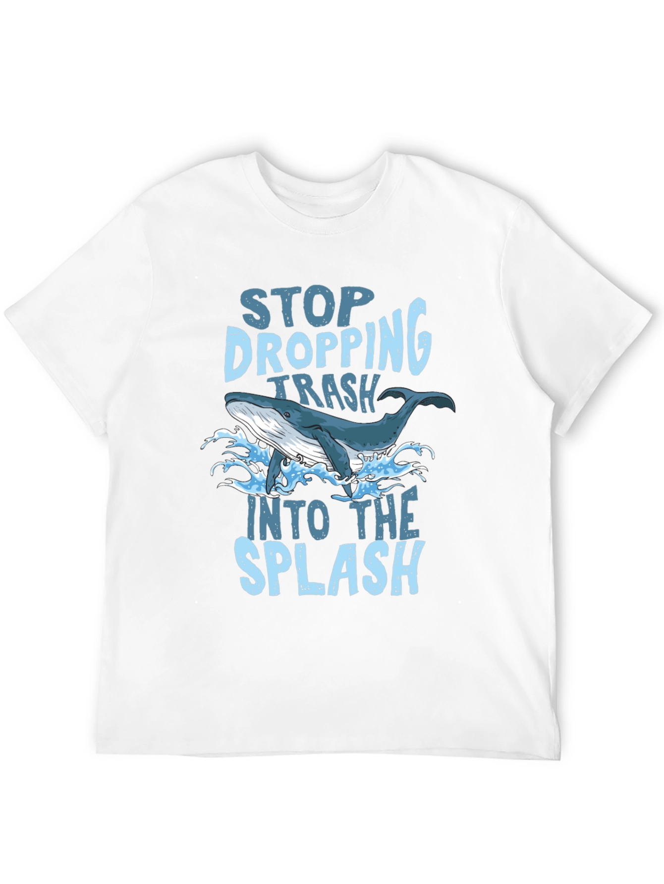 Stop Dropping Trash Whale Graphic T-Shirt