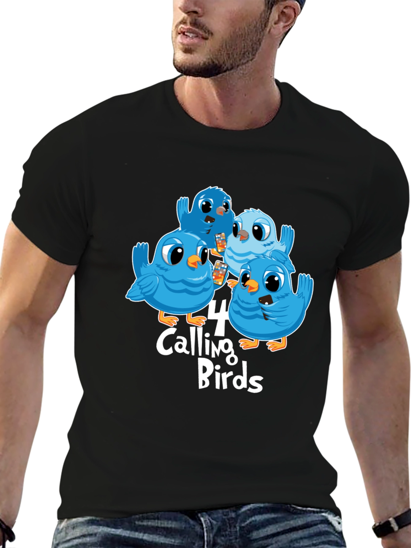 Four Calling Birds Graphic T-Shirt