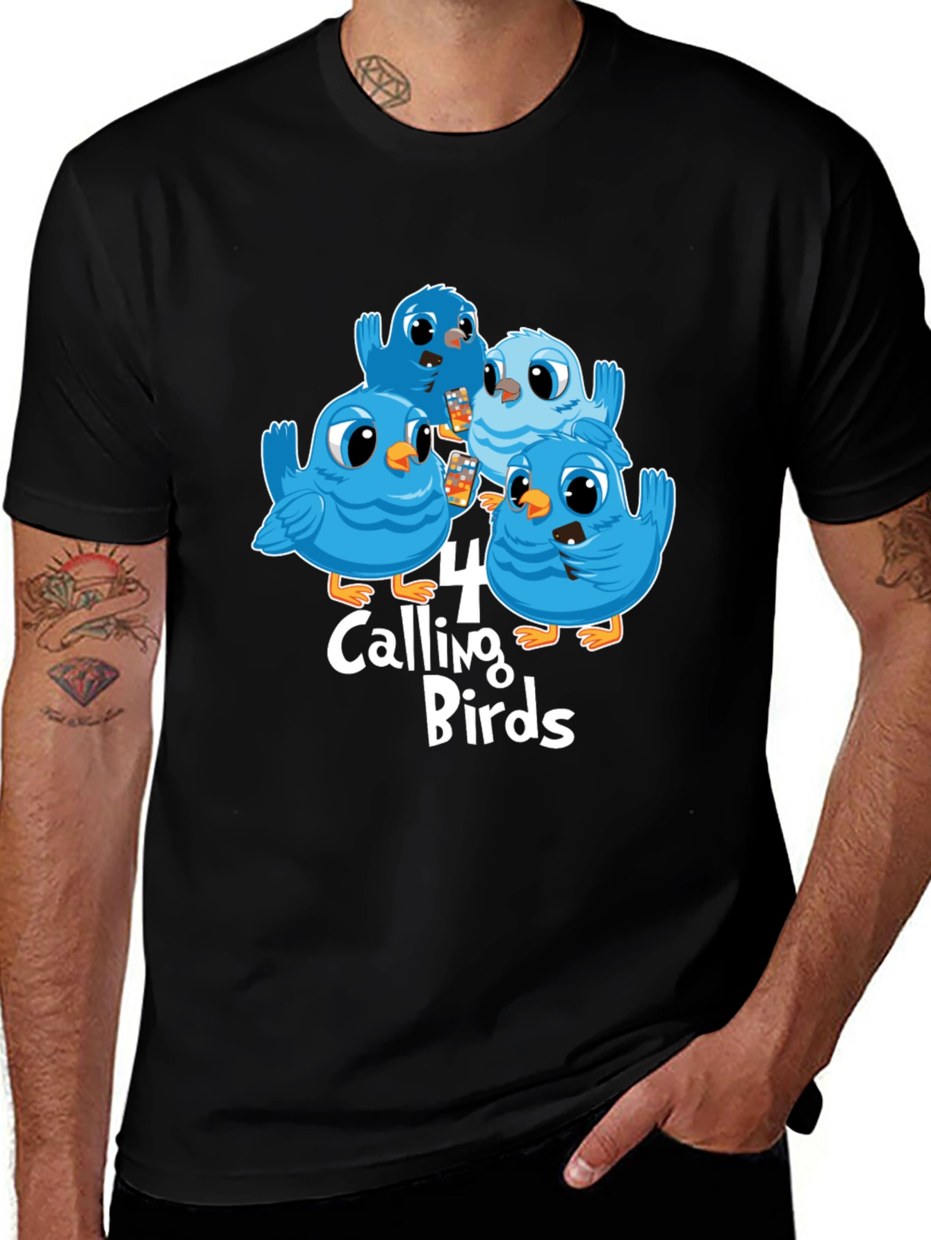 Four Calling Birds Graphic T-Shirt