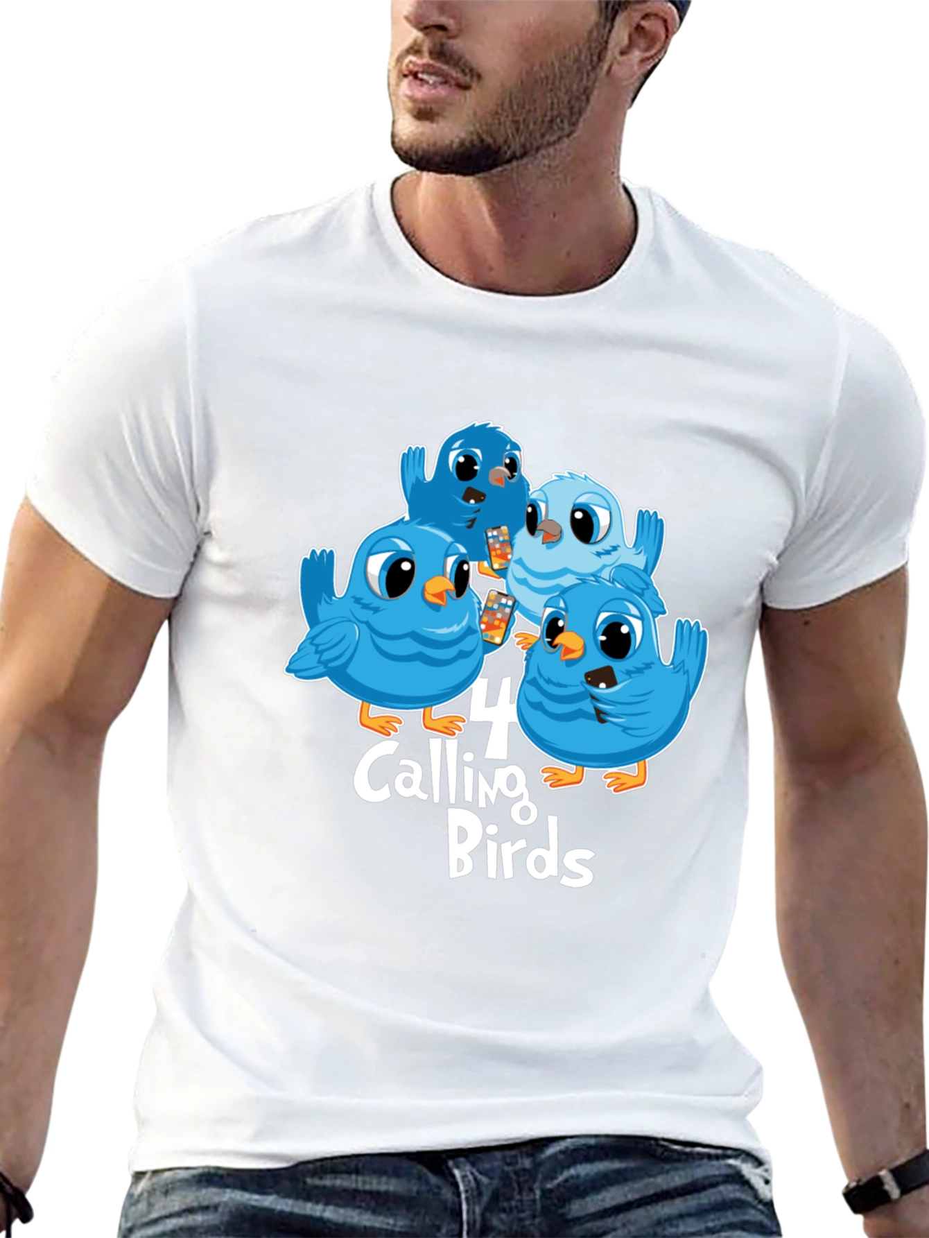 Four Calling Birds Graphic T-Shirt