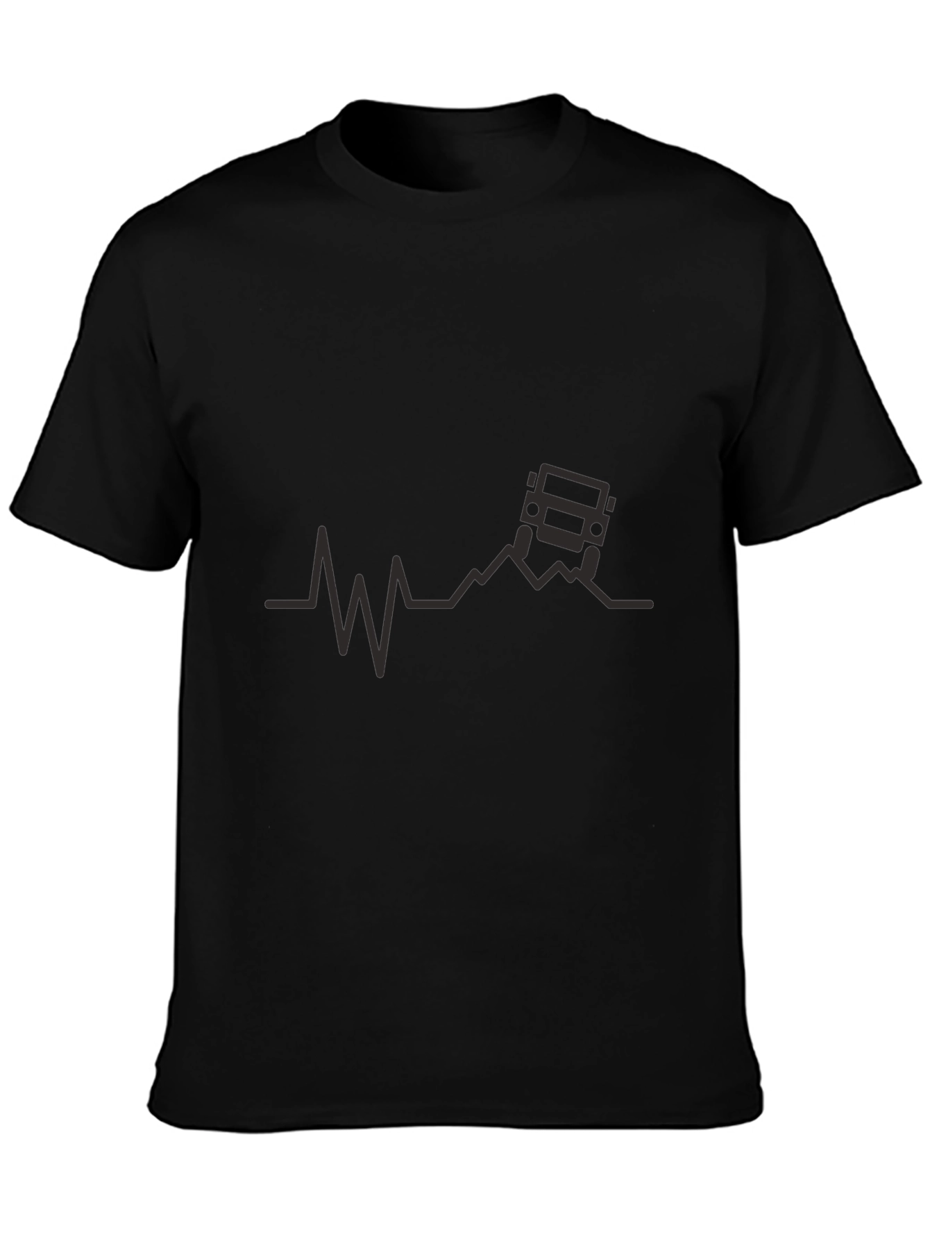 Off-Road Heartbeat T-Shirt - Black Graphic Tee