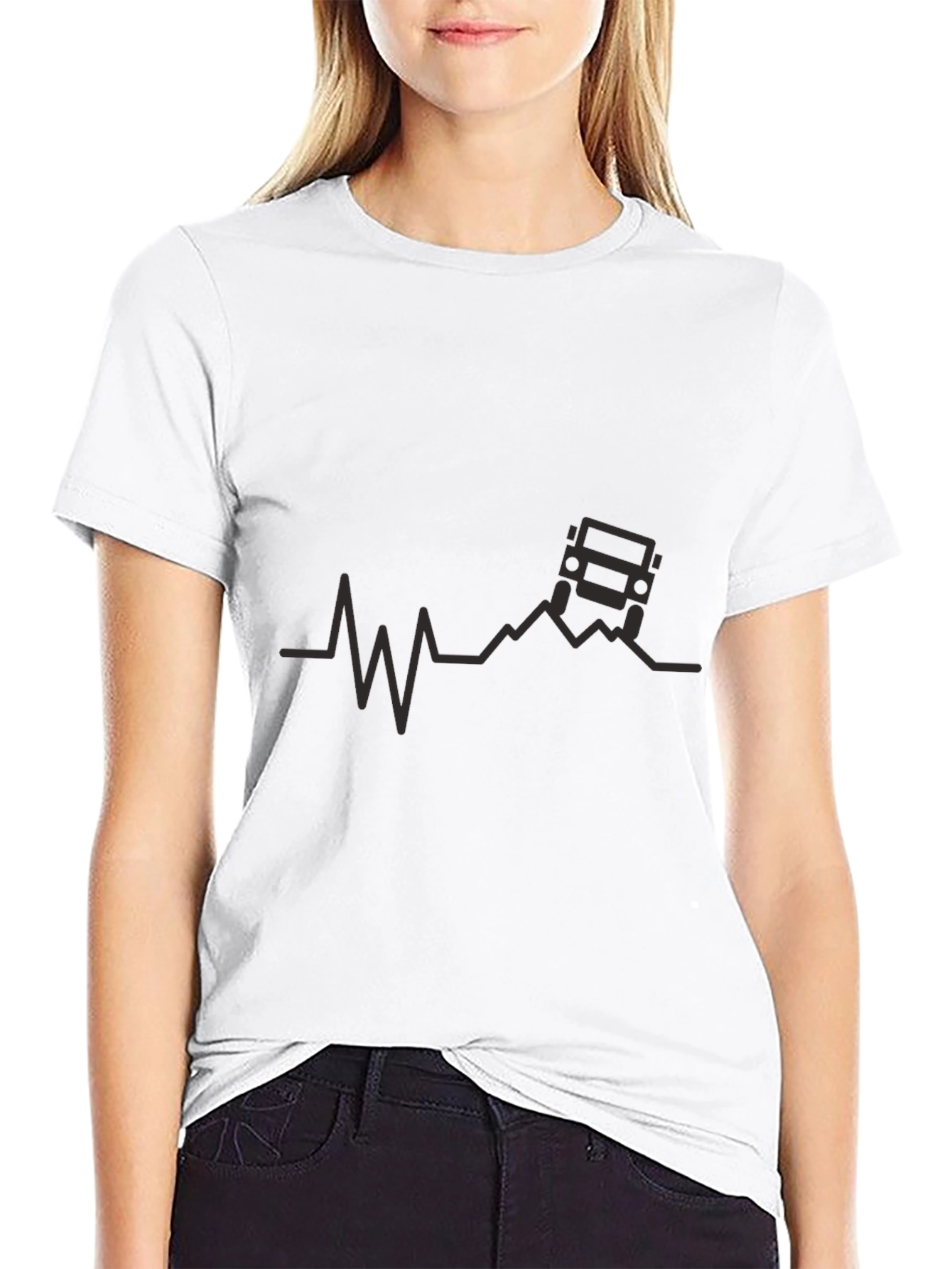 Off-Road Heartbeat T-Shirt - Black Graphic Tee