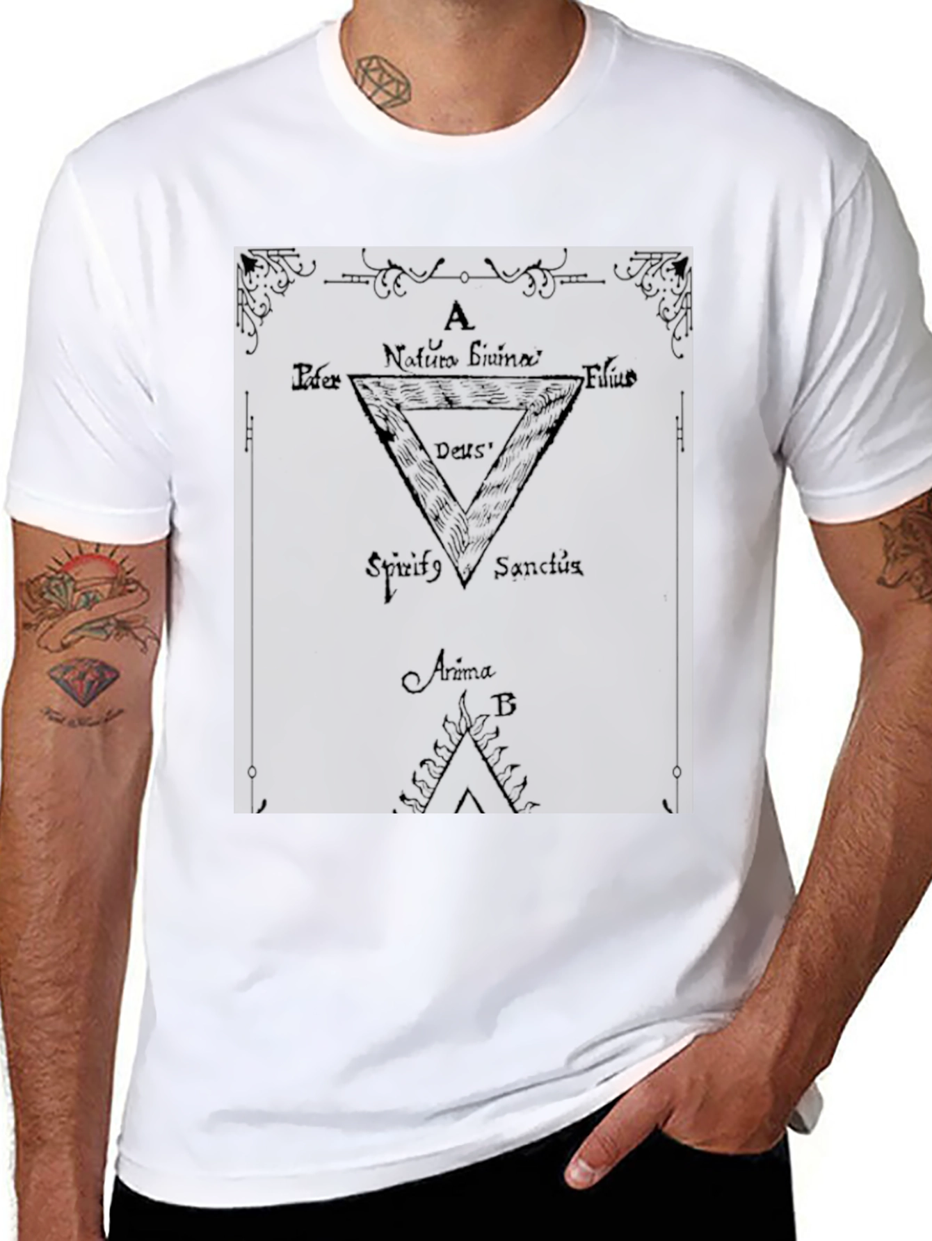 Occult Symbol Graphic Tee - Black Cotton T-Shirt