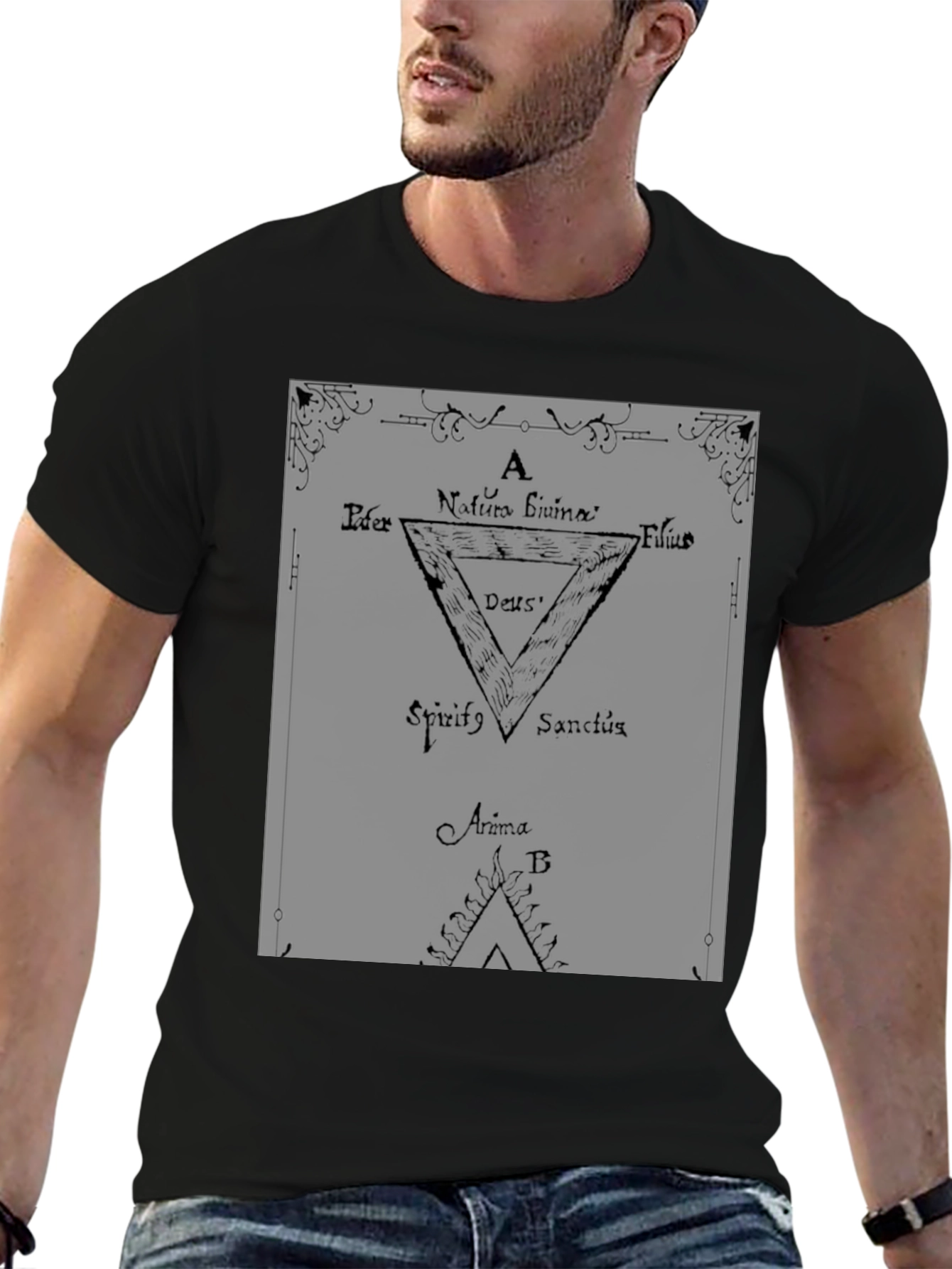 Occult Symbol Graphic Tee - Black Cotton T-Shirt