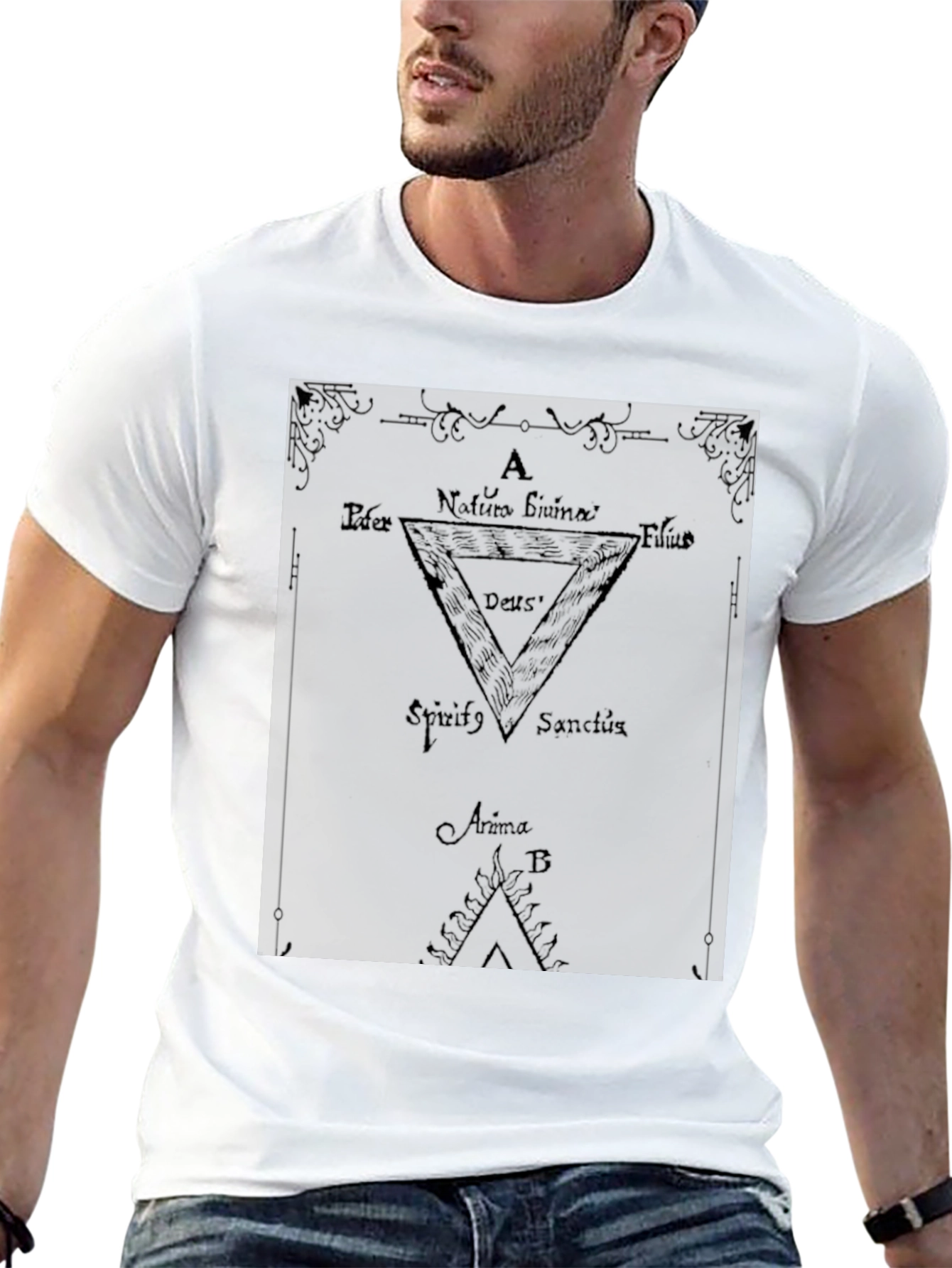 Occult Symbol Graphic Tee - Black Cotton T-Shirt