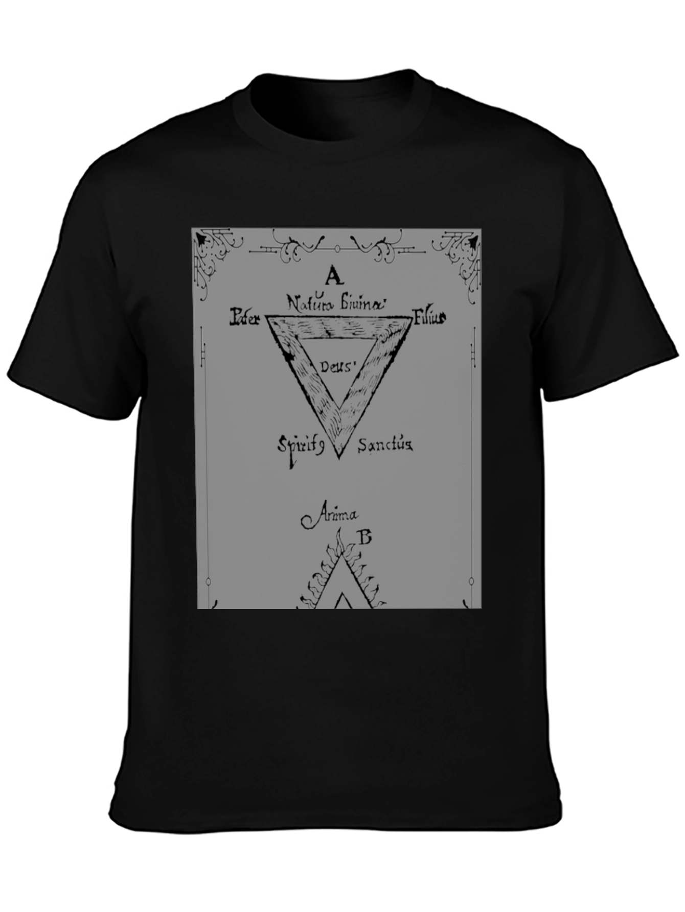 Occult Symbol Graphic Tee - Black Cotton T-Shirt