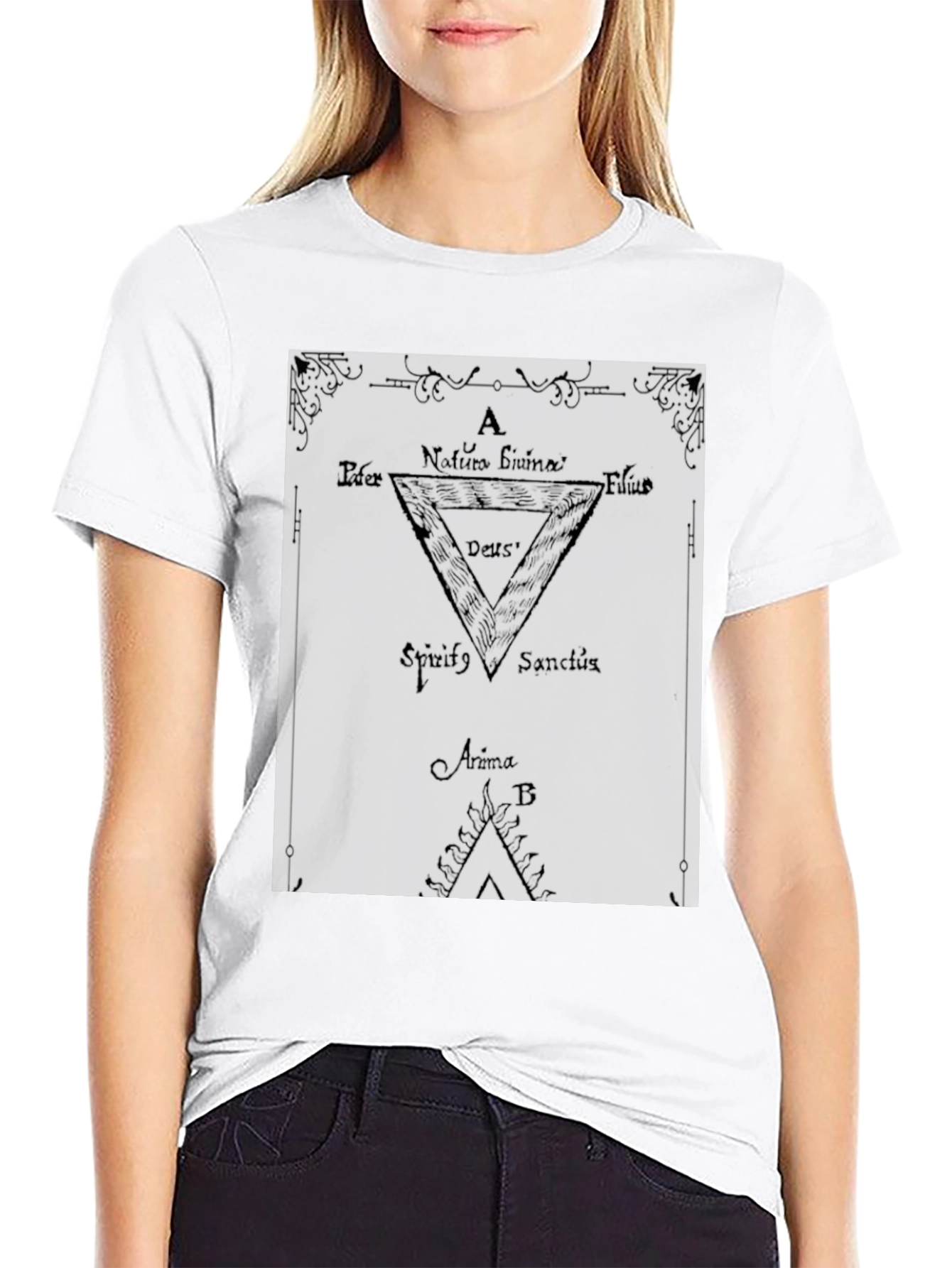 Occult Symbol Graphic Tee - Black Cotton T-Shirt