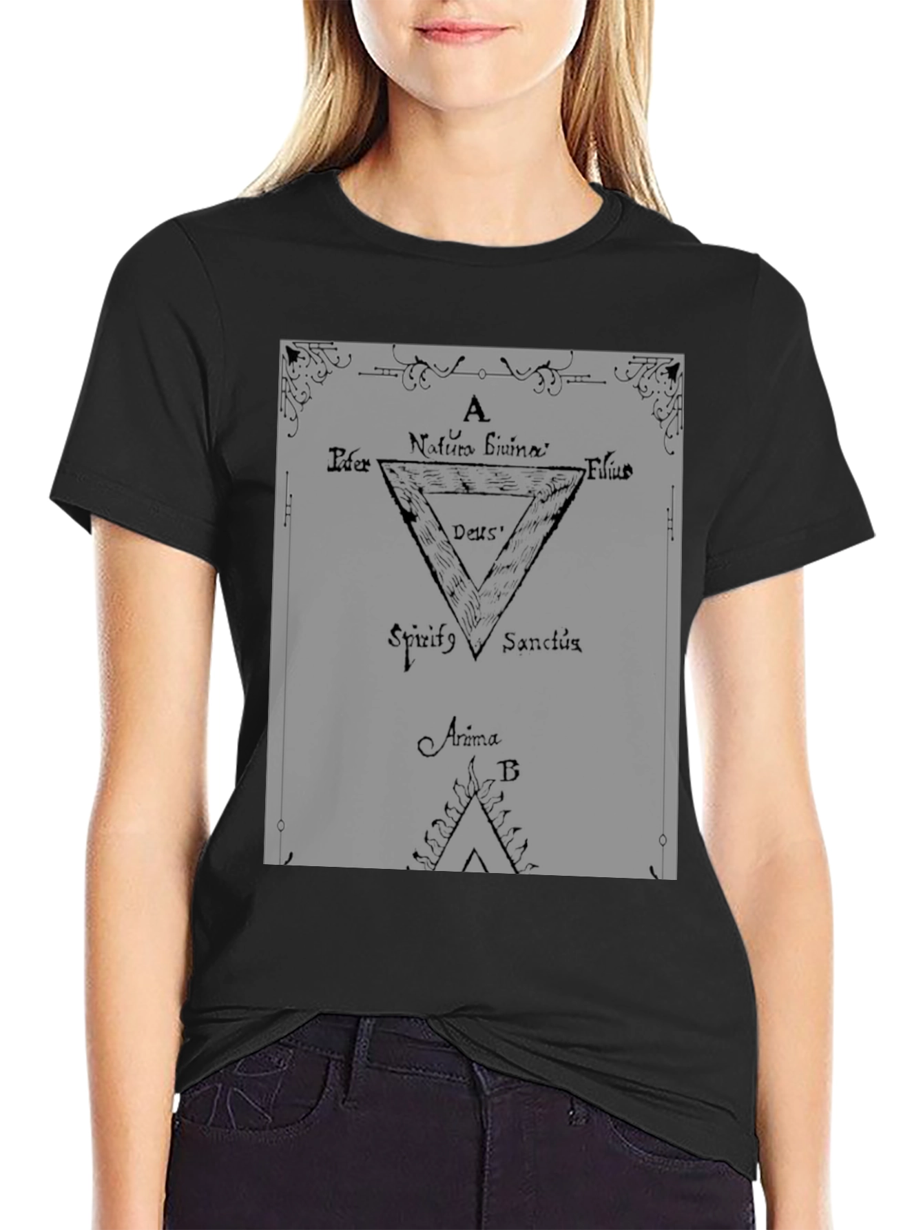 Occult Symbol Graphic Tee - Black Cotton T-Shirt
