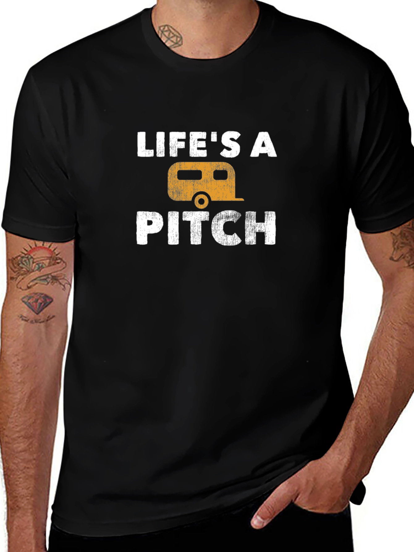 Lifes a Pitch Camping T-Shirt