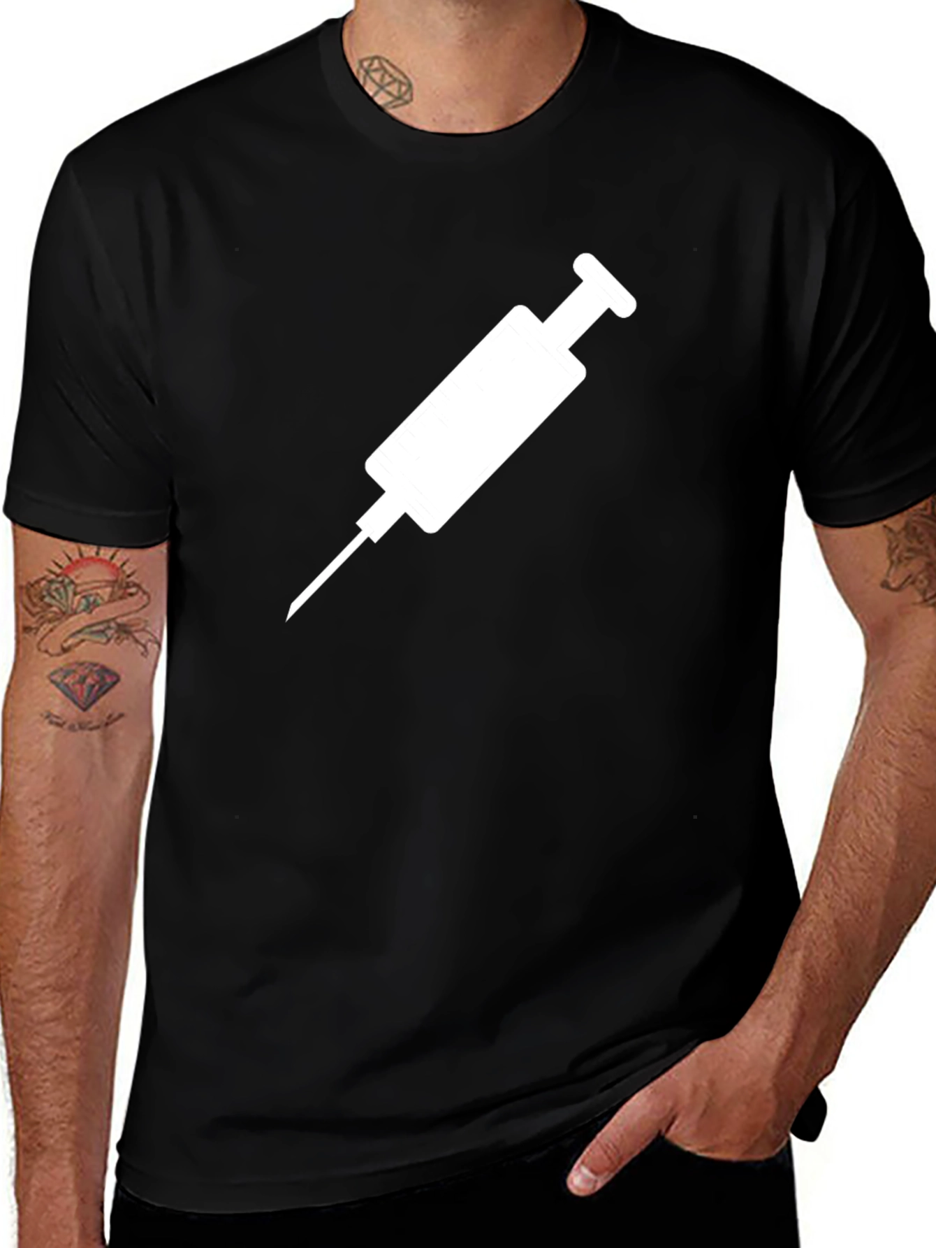 Syringe Graphic T-Shirt - Medical Design