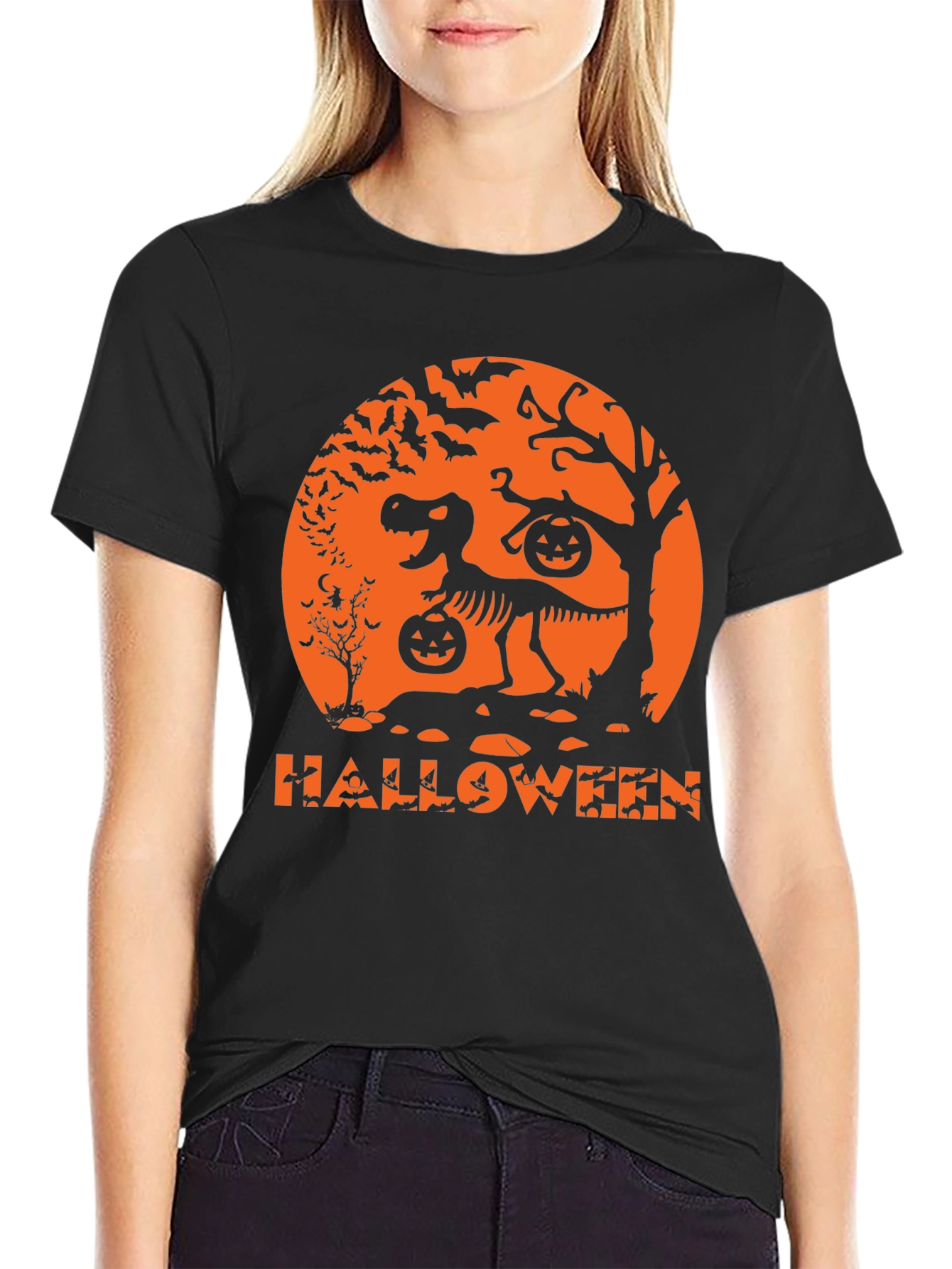 Halloween Dinosaur Skeleton T-Shirt