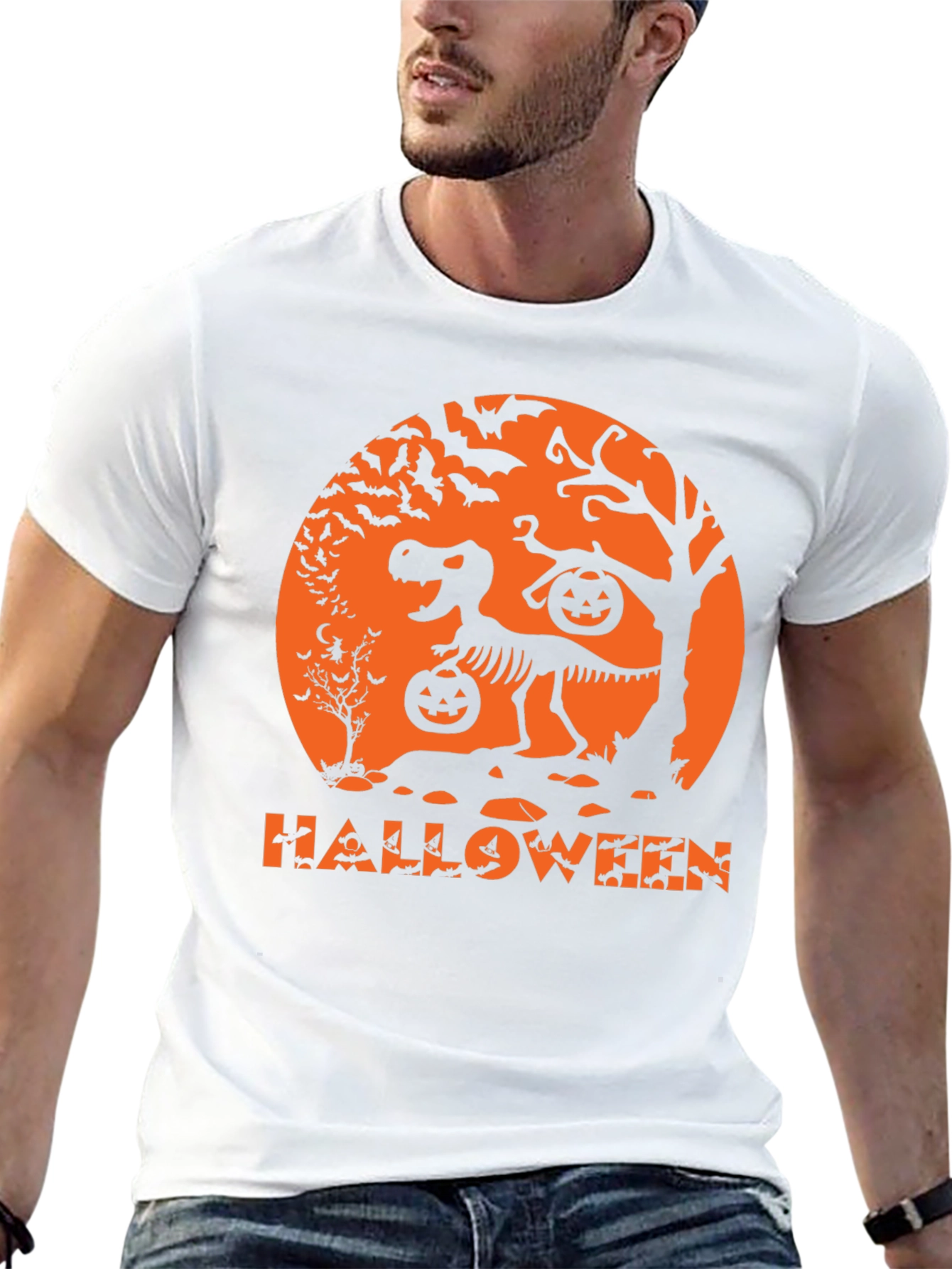 Halloween Dinosaur Skeleton T-Shirt