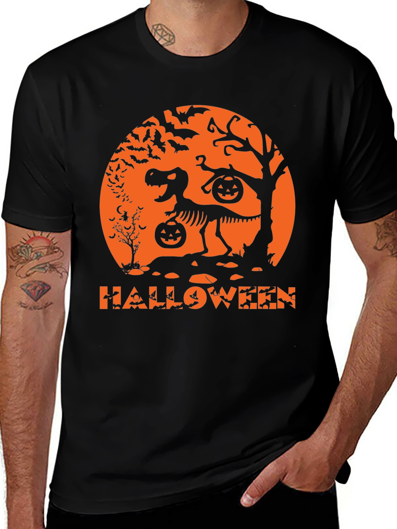 Halloween Dinosaur Skeleton T-Shirt
