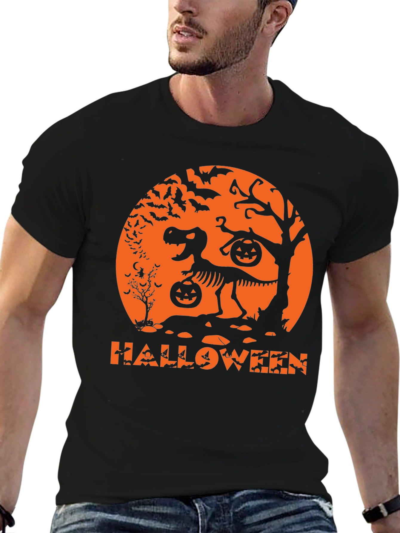 Halloween Dinosaur Skeleton T-Shirt