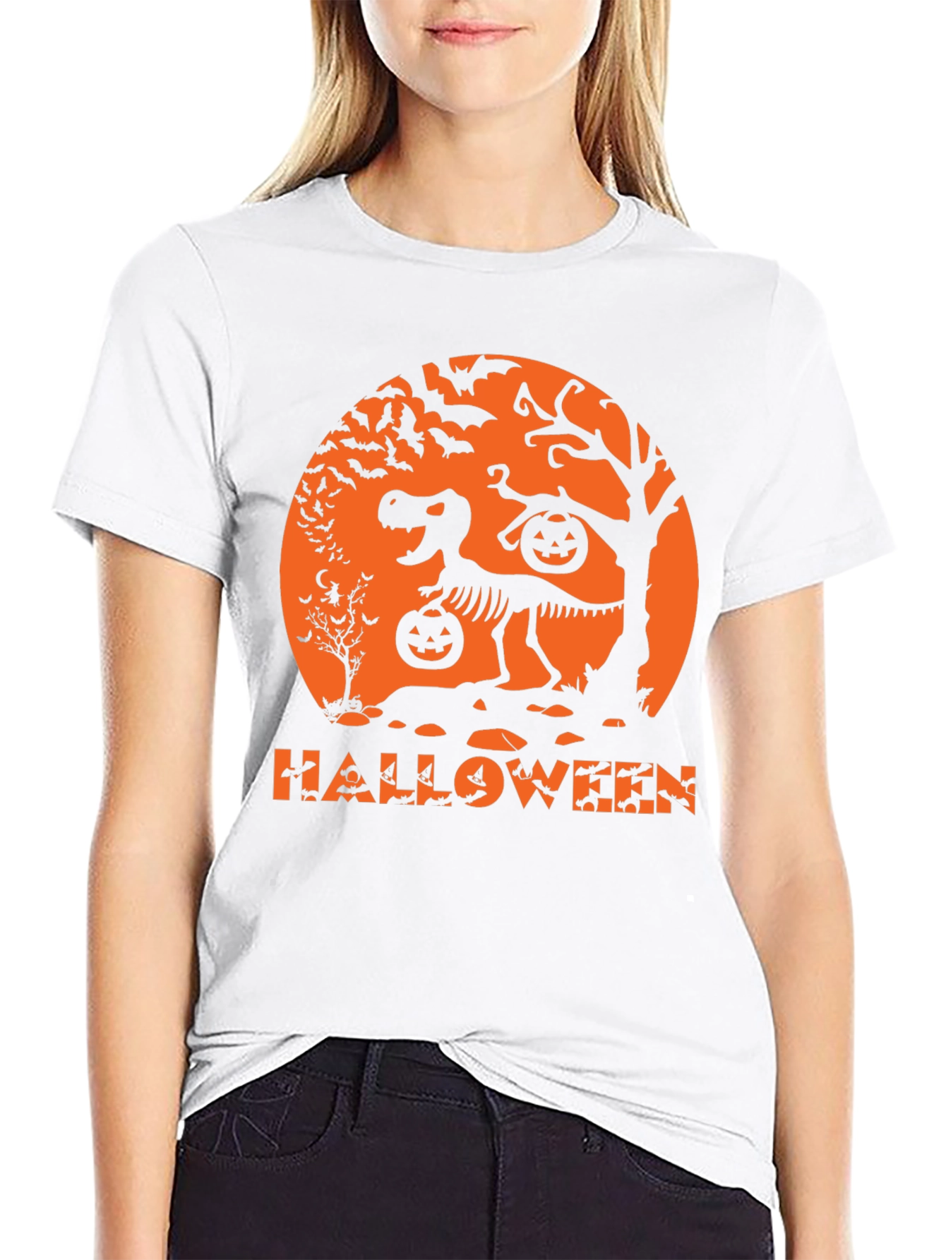 Halloween Dinosaur Skeleton T-Shirt