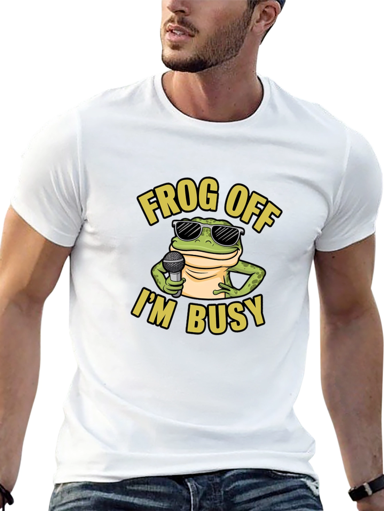 Frog Off Im Busy Graphic T-Shirt