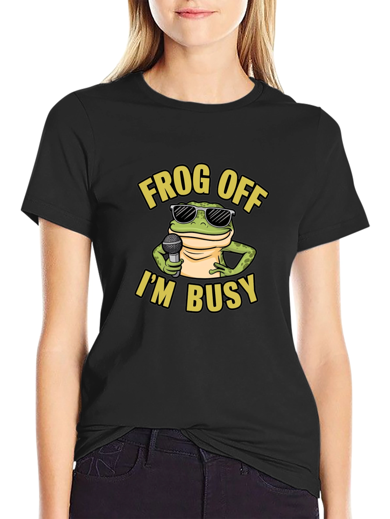 Frog Off Im Busy Graphic T-Shirt