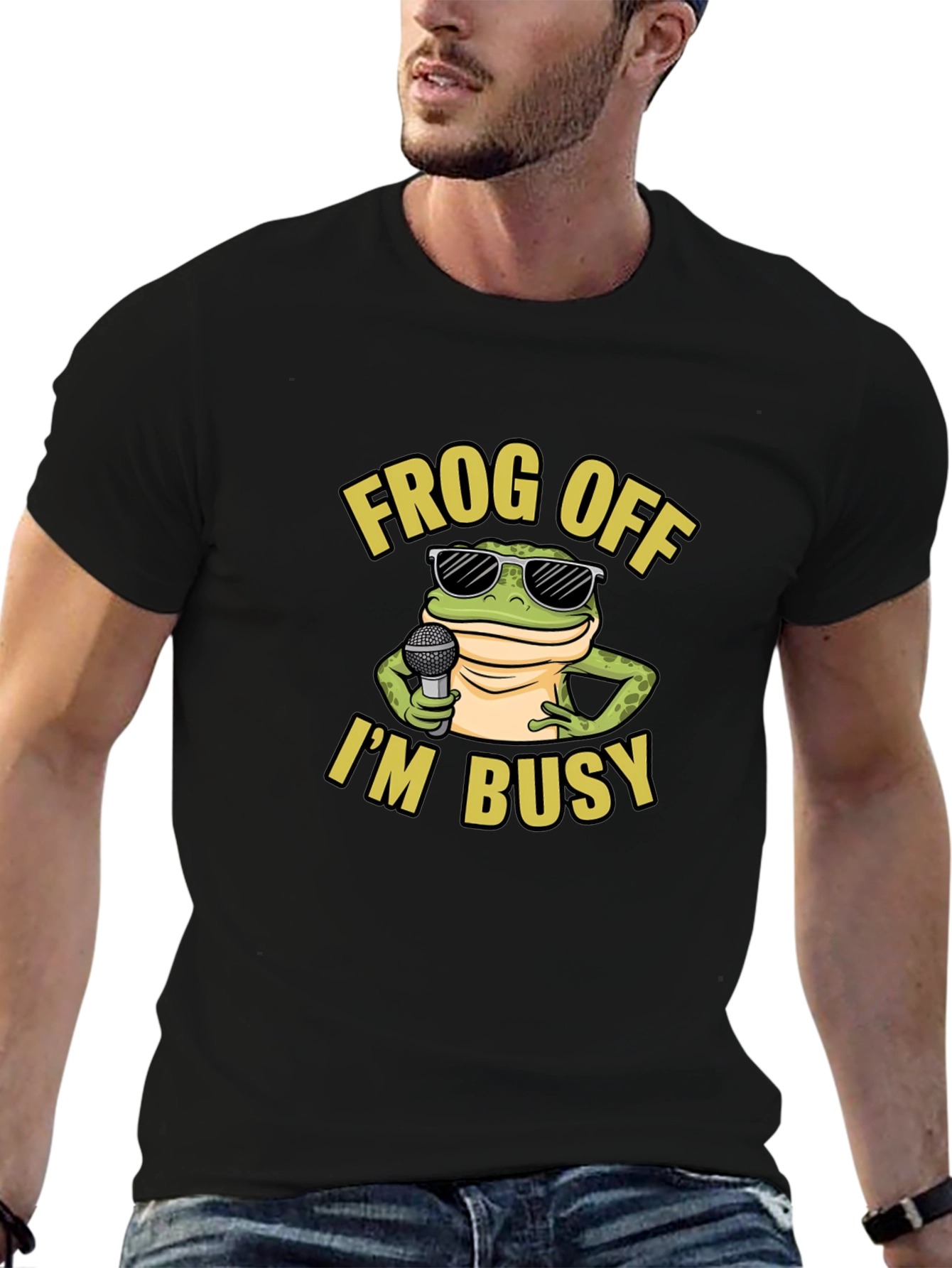 Frog Off Im Busy Graphic T-Shirt