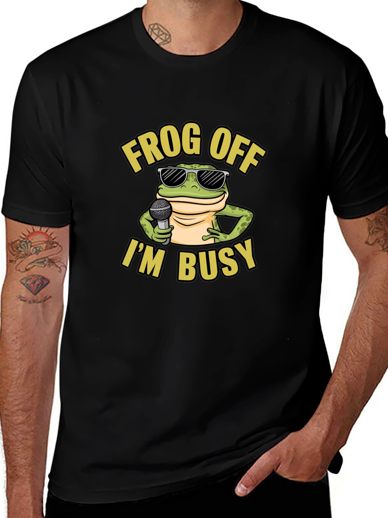 Frog Off Im Busy Graphic T-Shirt