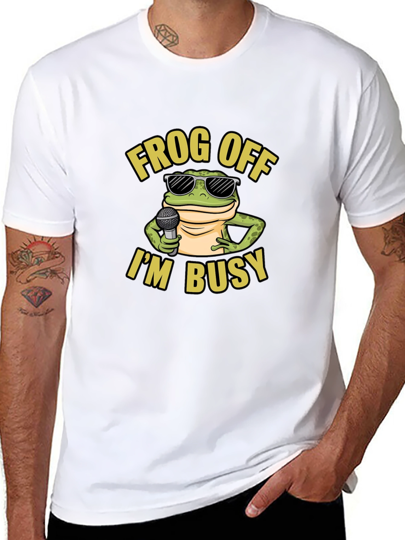 Frog Off Im Busy Graphic T-Shirt