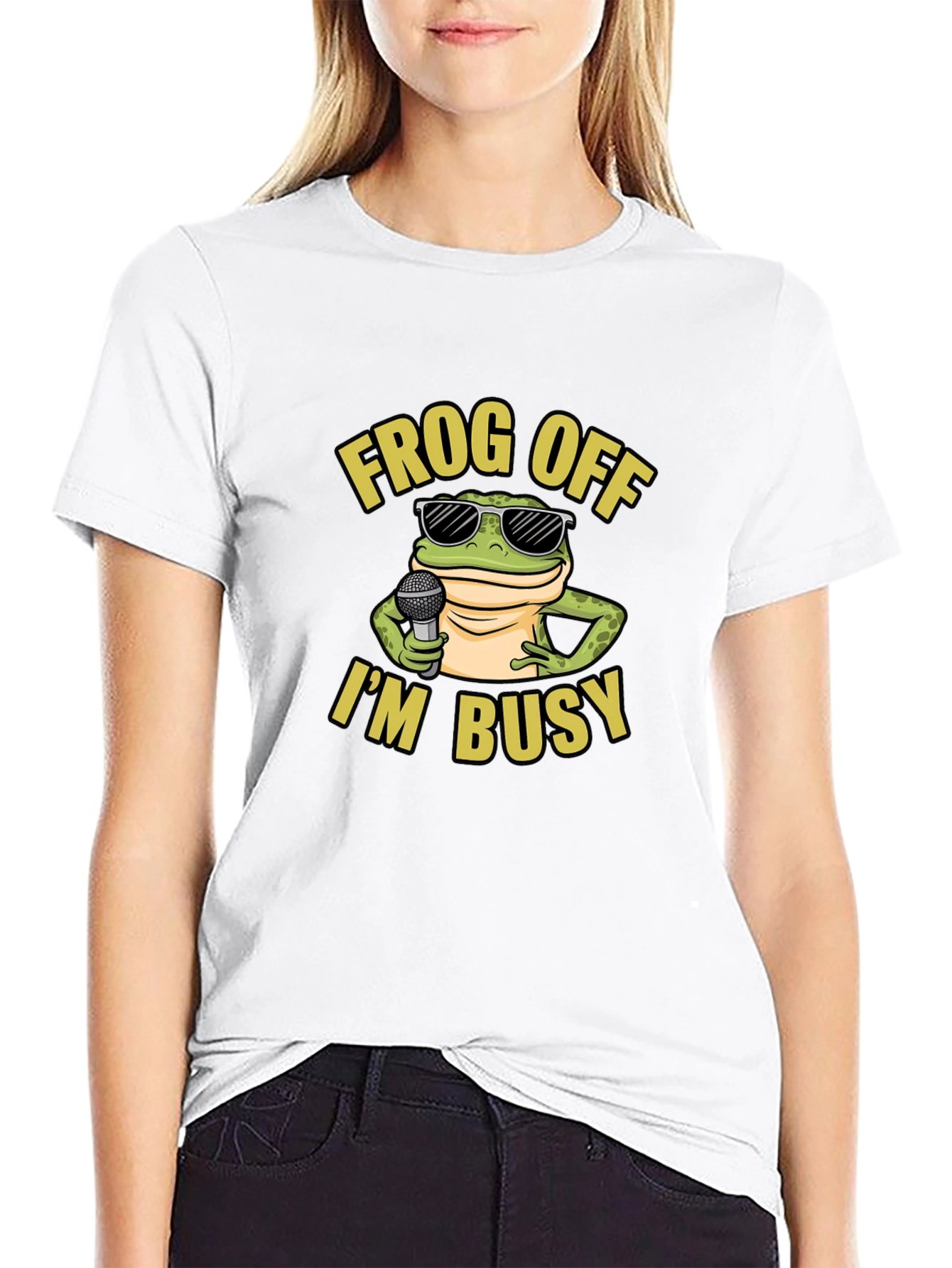 Frog Off Im Busy Graphic T-Shirt