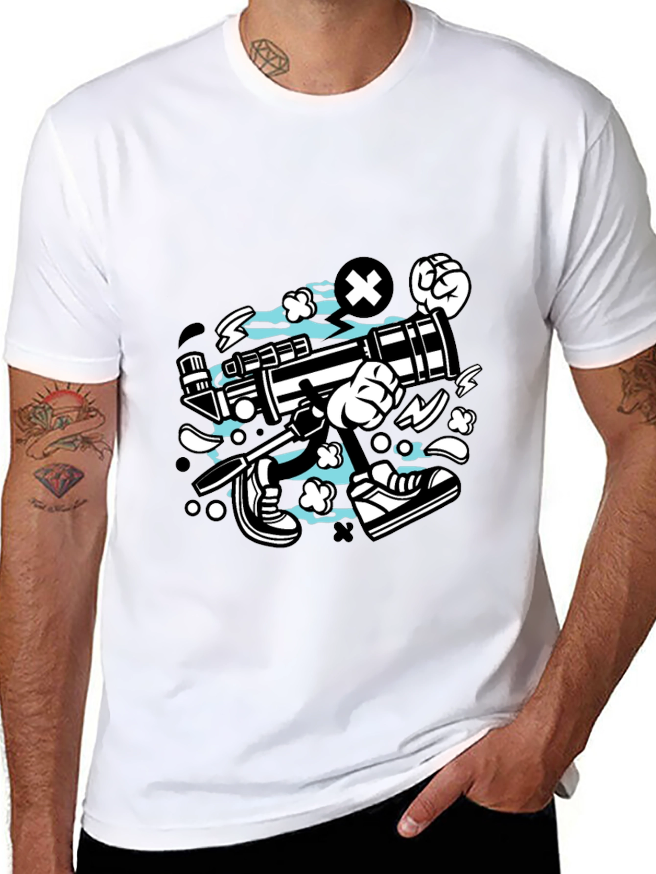 Cartoon Graphic Black T-Shirt
