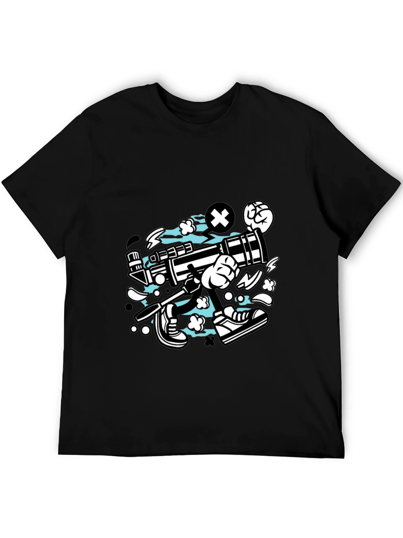 Cartoon Graphic Black T-Shirt